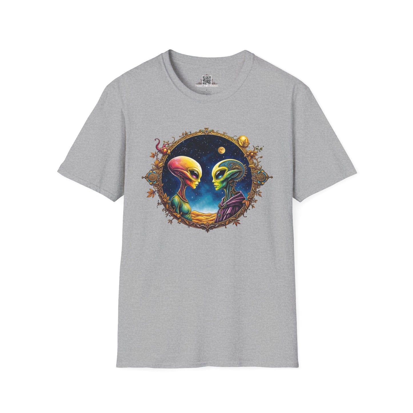 Printify T-Shirt XS / Sport Grey T-Shirt - We Are Not Alone - The Party Just Got Started! - Alien & Space