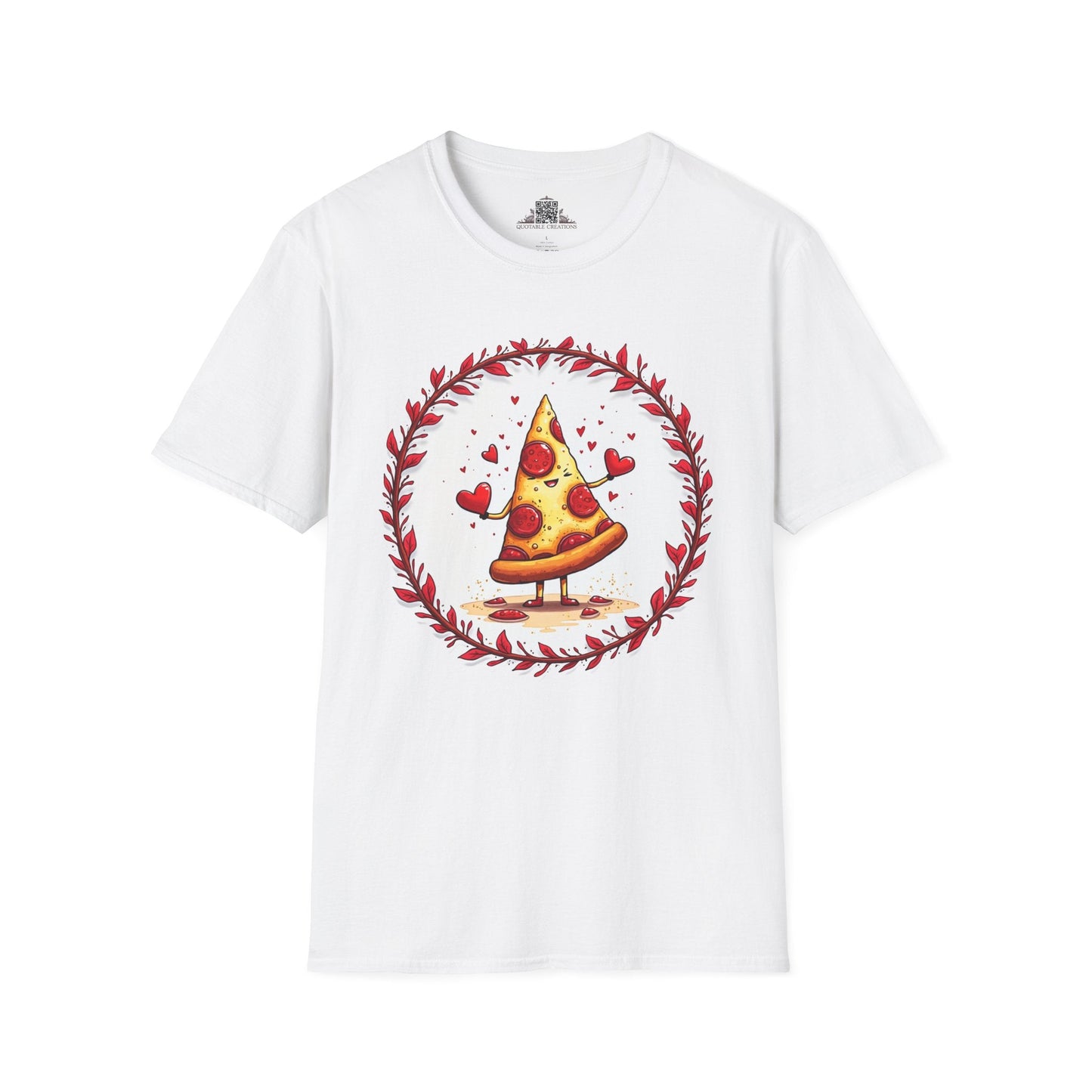 Printify T-Shirt XS / White Love at First Bite Pizza - Love & Fun T-Shirt