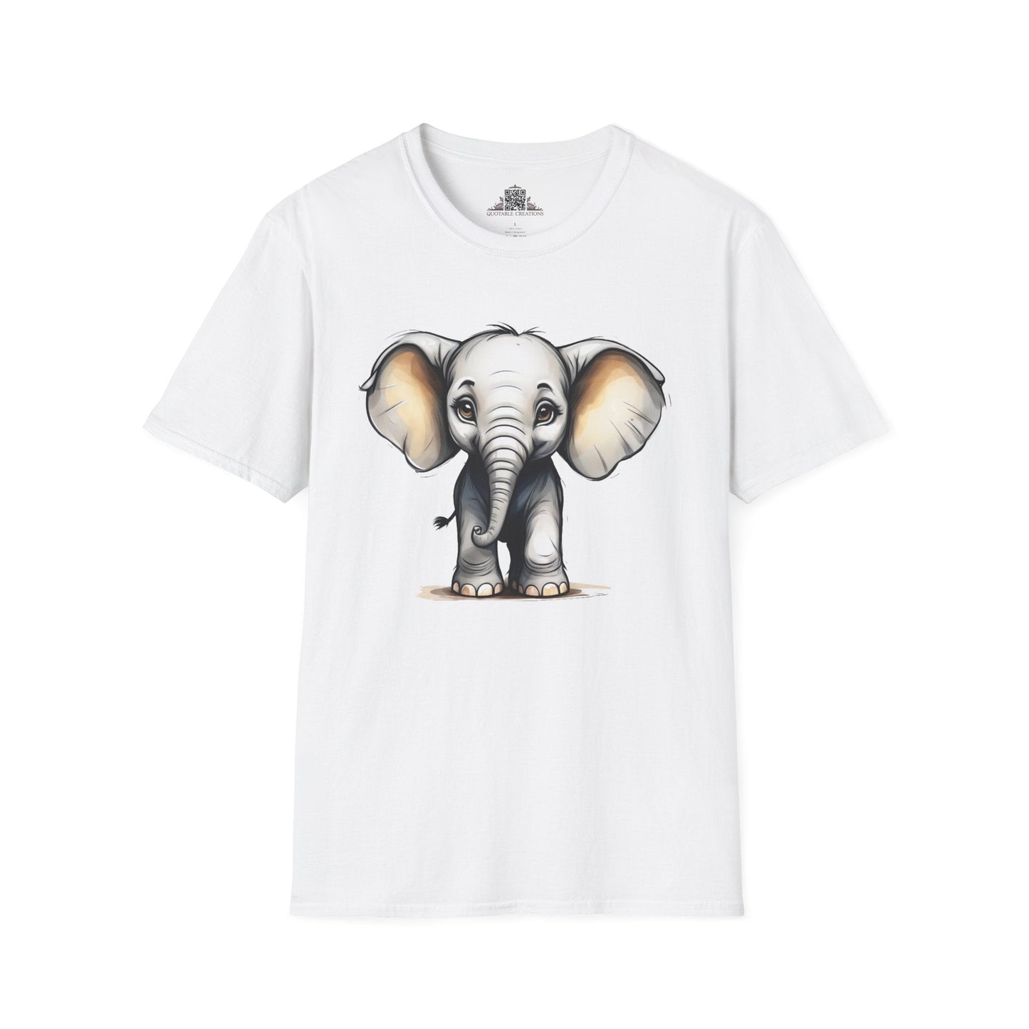 Printify T-Shirt XS / White T-Shirt - Baby Elephant - Hyper Cute