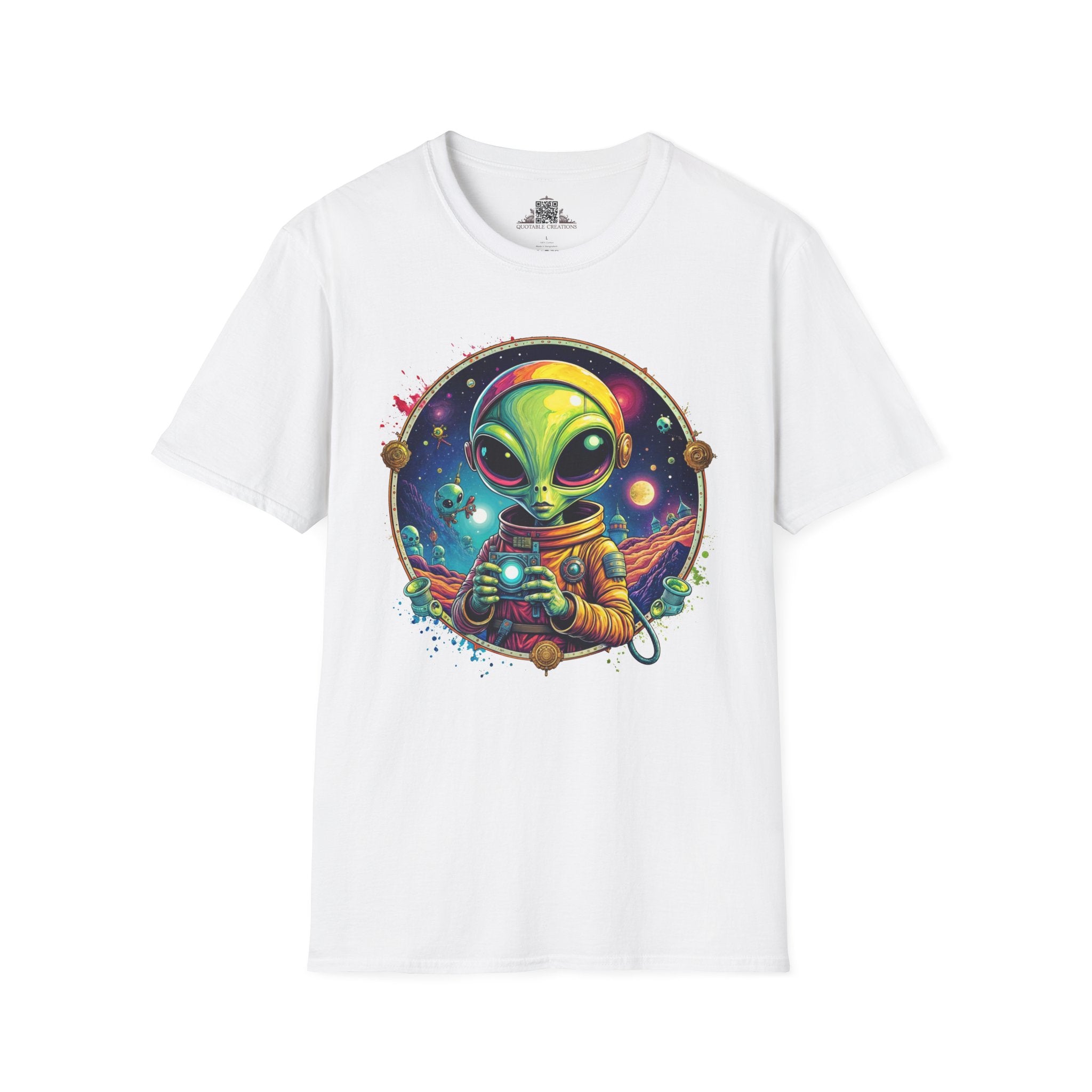 Printify T-Shirt XS / White T-Shirt - Take Me to Your Leader… After a Quick Selfie! - Alien & Space