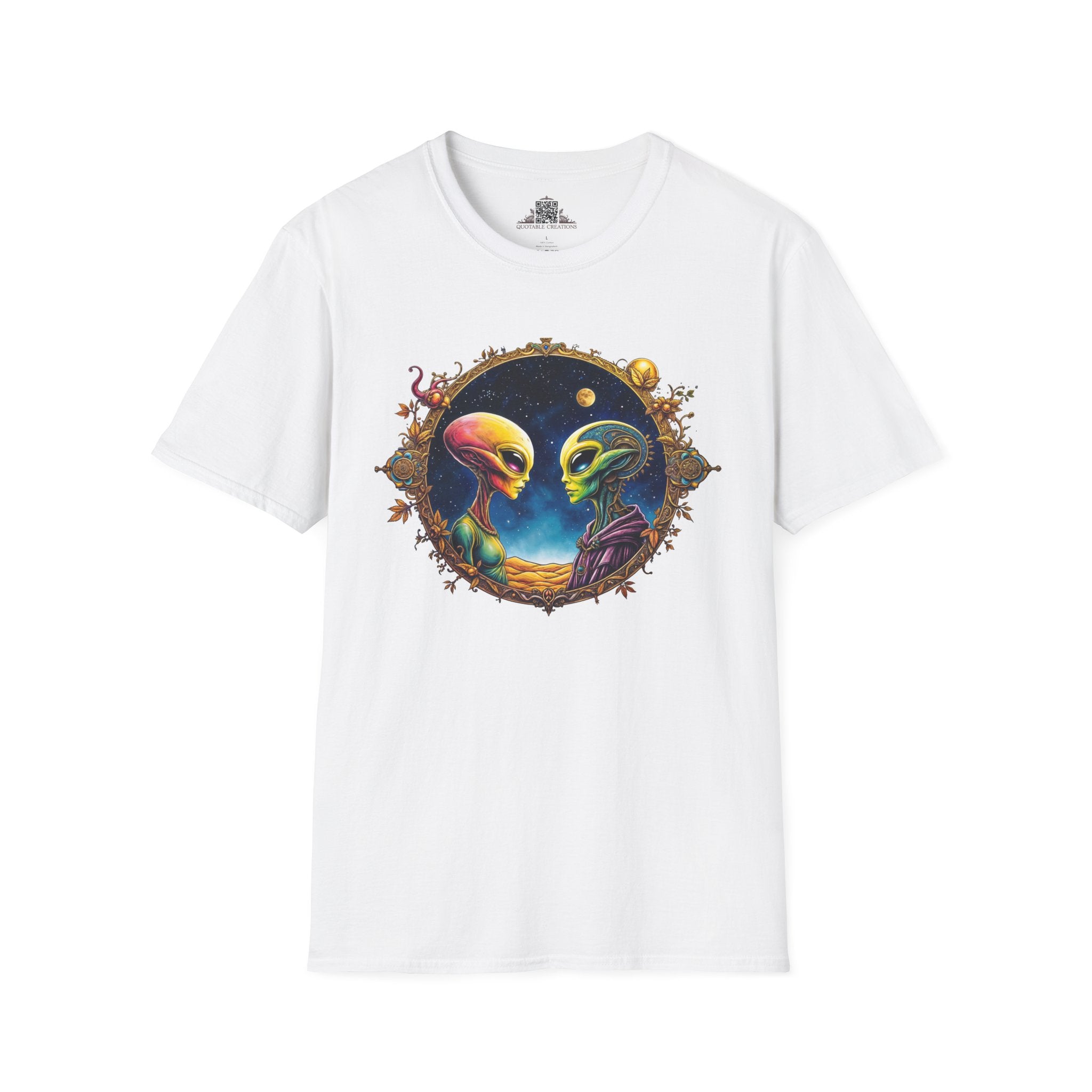 Printify T-Shirt XS / White T-Shirt - We Are Not Alone - The Party Just Got Started! - Alien & Space