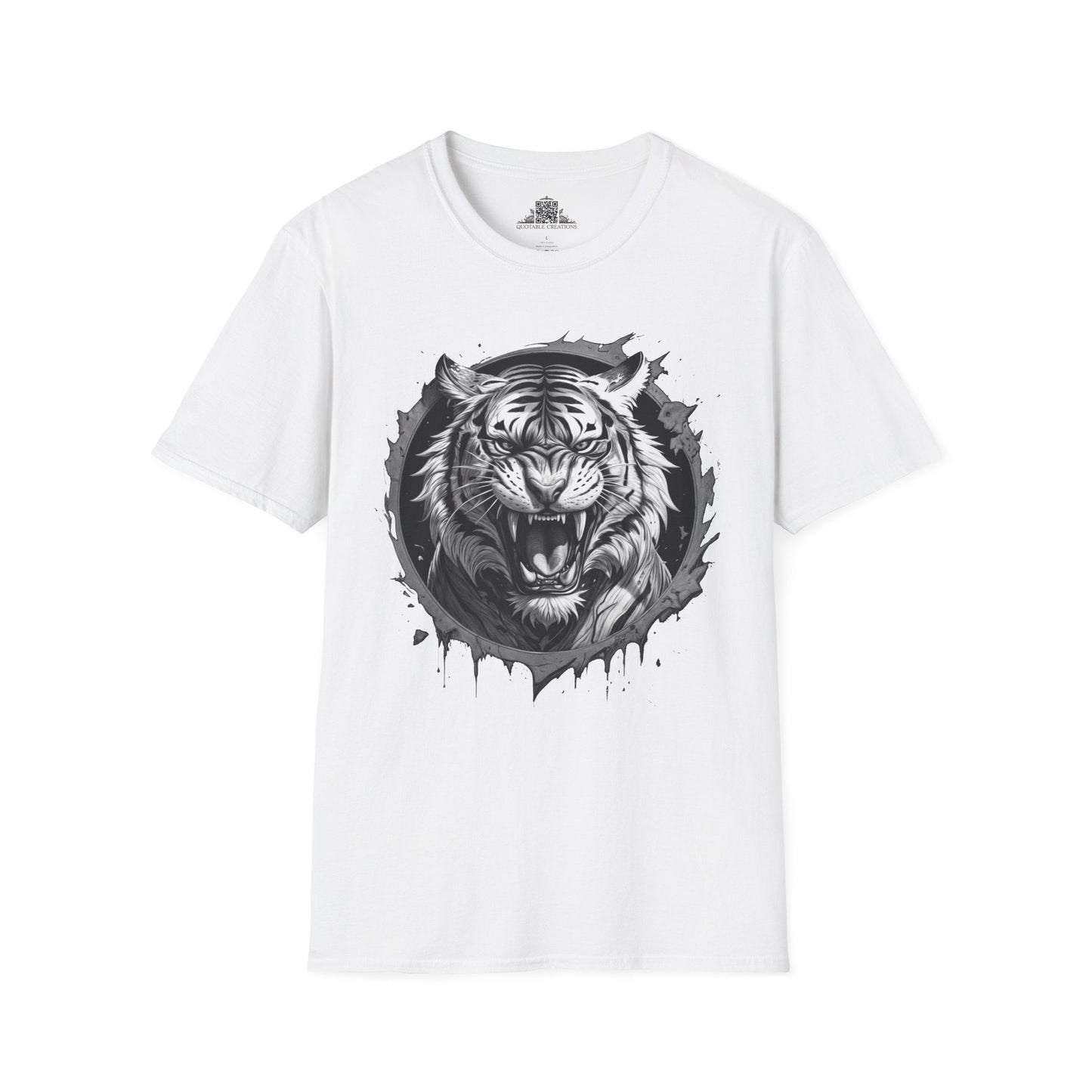 Printify T-Shirt XS / White Tiger Wild Motivation - T-Shirt