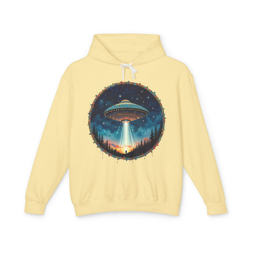 Hover Above UFO Cosmic - Lightweight Hoodie Hoodie Printify S Butter
