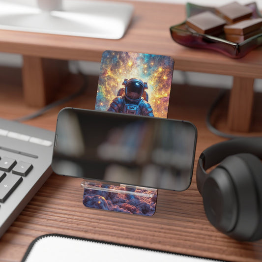 Printify Accessories 2.8" x 5.9" / Glossy Cosmic Astronaut Smartphone Stand: Space-Themed Desk Accessory for Home, Office & Gamer Decor