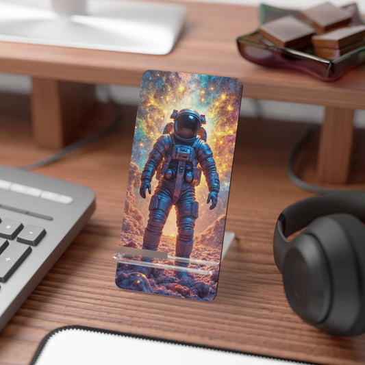 Printify Accessories 2.8" x 5.9" / Glossy Cosmic Astronaut Smartphone Stand: Space-Themed Desk Accessory for Home, Office & Gamer Decor