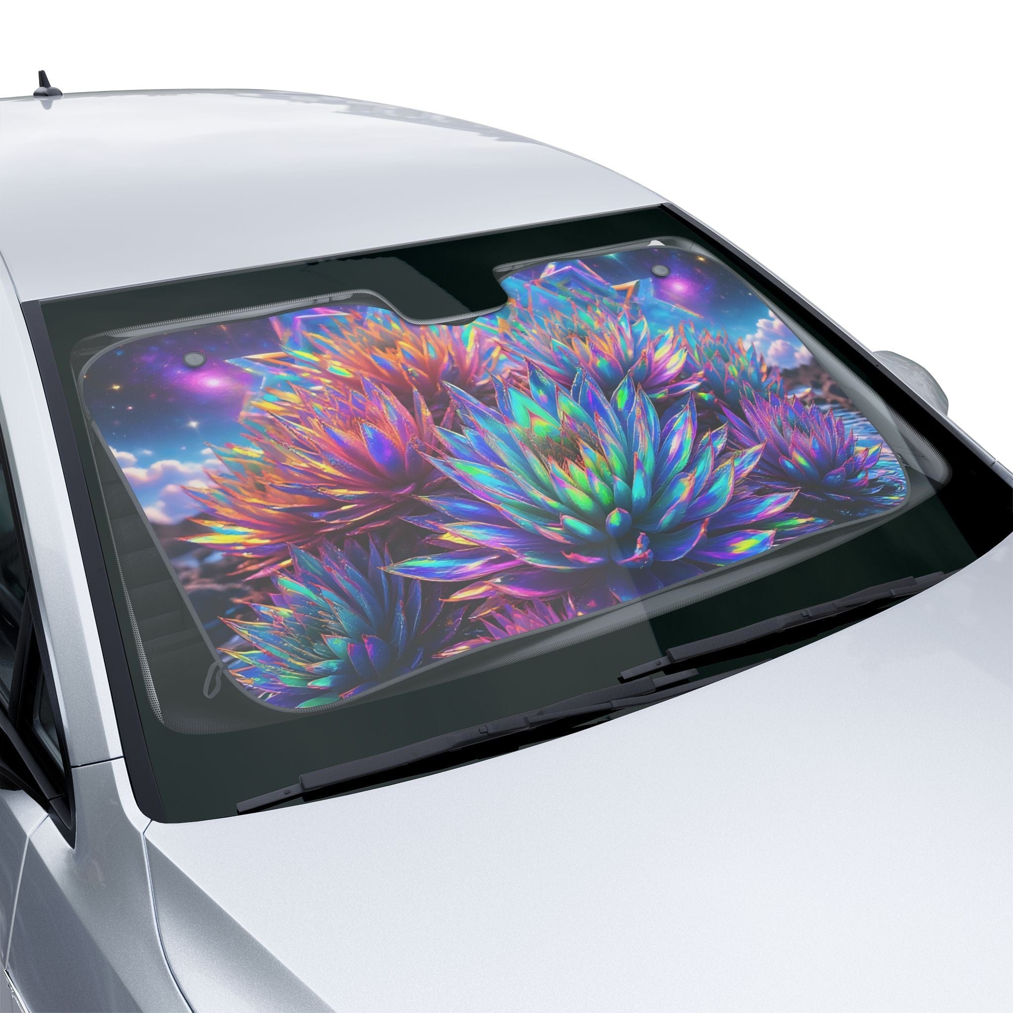 Printify Accessories 30'' × 55'' (1pc) Colorful Succulent Car Sun Shades | UV Protection, Auto Accessory, Decorative Windshield Cover, Summer Essentials, Gift Idea