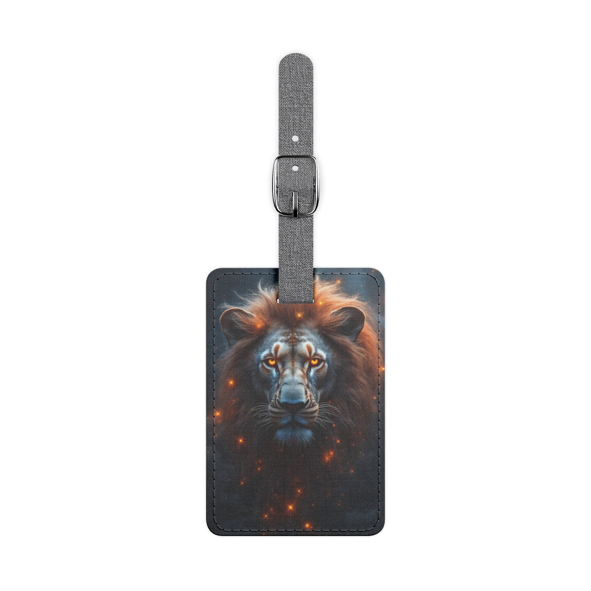 Printify Accessories One size / Rectangle Lion Design Luggage Tag Unique Travel Accessory, Gift for Travelers, Personalized Luggage Identification, Stylish Bag Tag, Safari