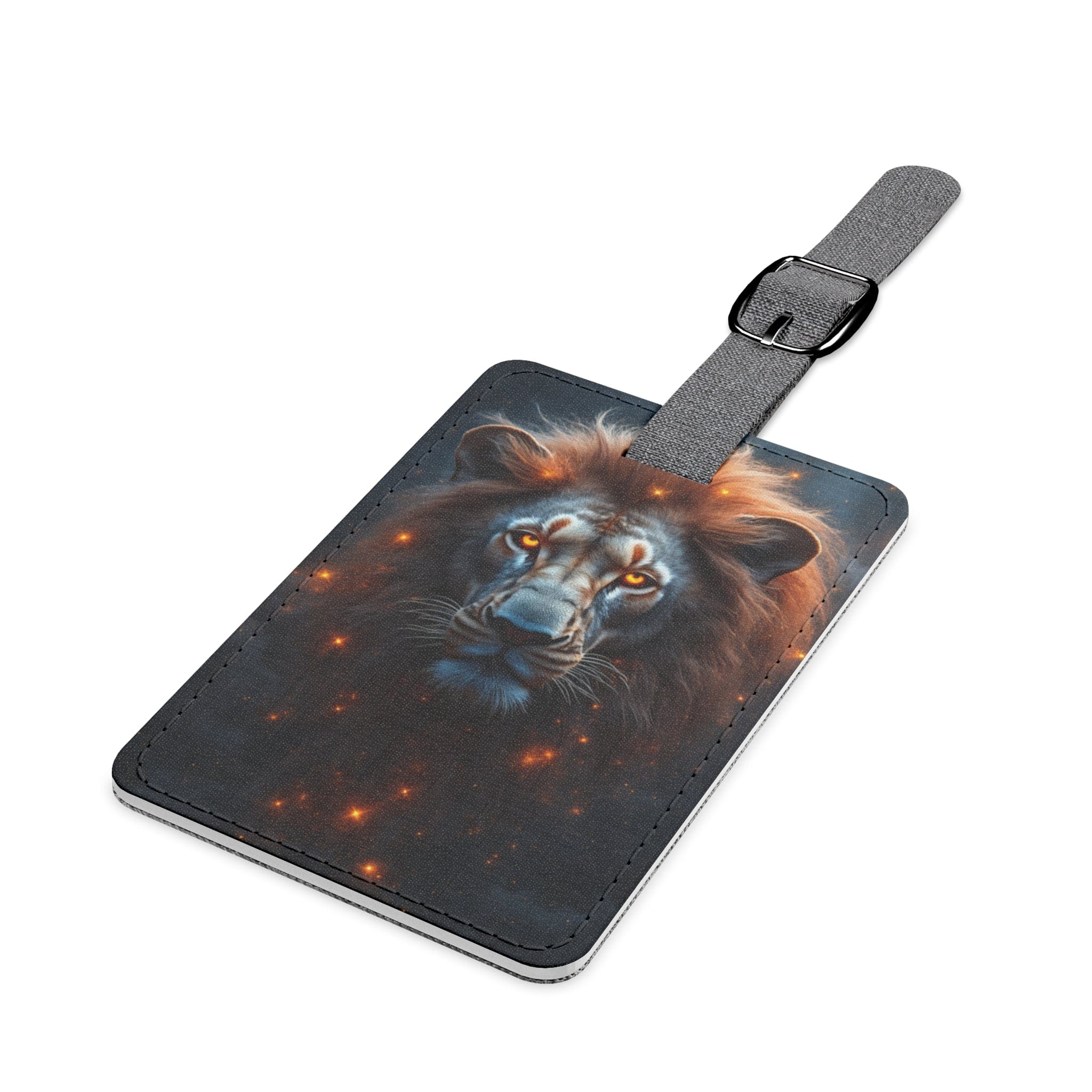 Printify Accessories One size / Rectangle Lion Design Luggage Tag Unique Travel Accessory, Gift for Travelers, Personalized Luggage Identification, Stylish Bag Tag, Safari