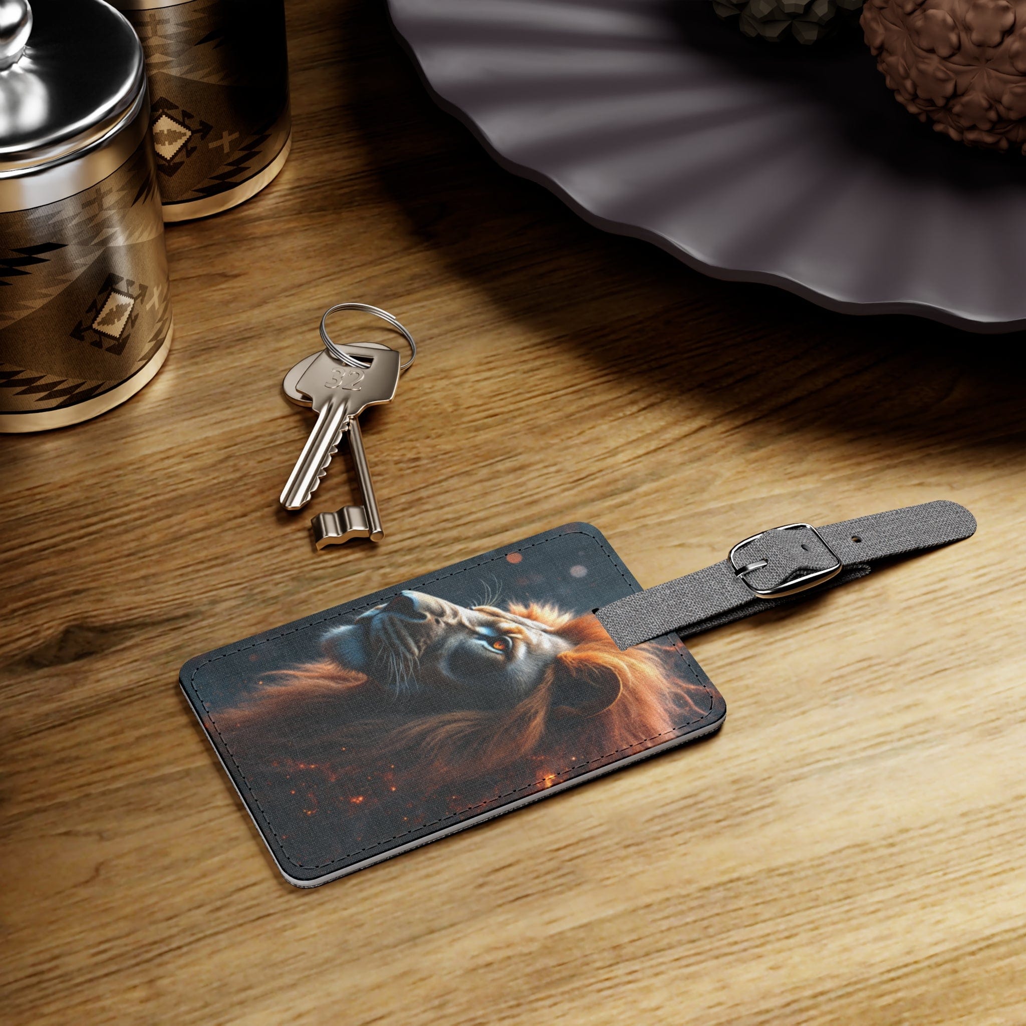 Printify Accessories One size / Rectangle Majestic Lion Luggage Tag, Unique Travel Accessory for Adventure Seekers, Perfect Gift for Travelers, Holiday Travel Essentials