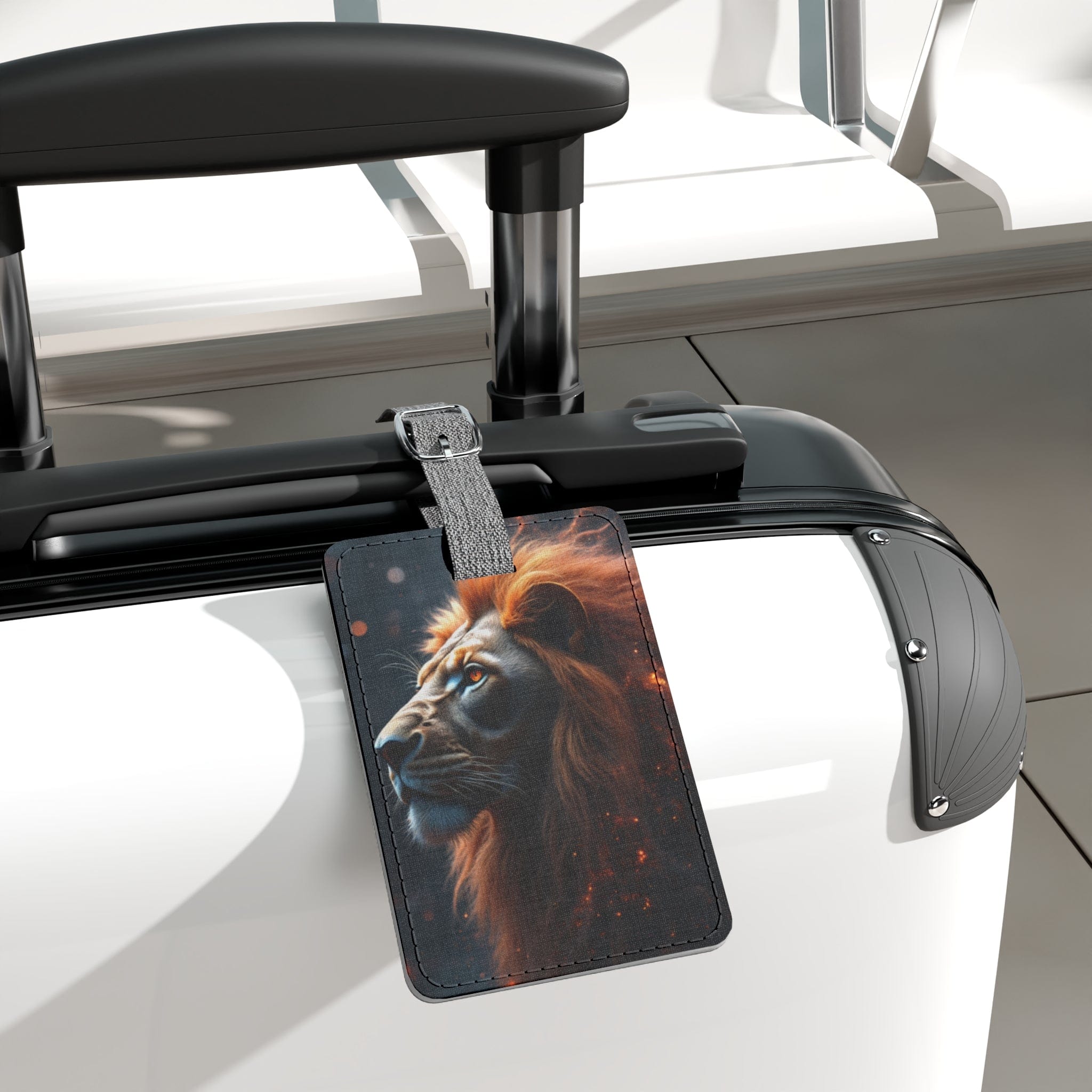 Printify Accessories One size / Rectangle Majestic Lion Luggage Tag, Unique Travel Accessory for Adventure Seekers, Perfect Gift for Travelers, Holiday Travel Essentials