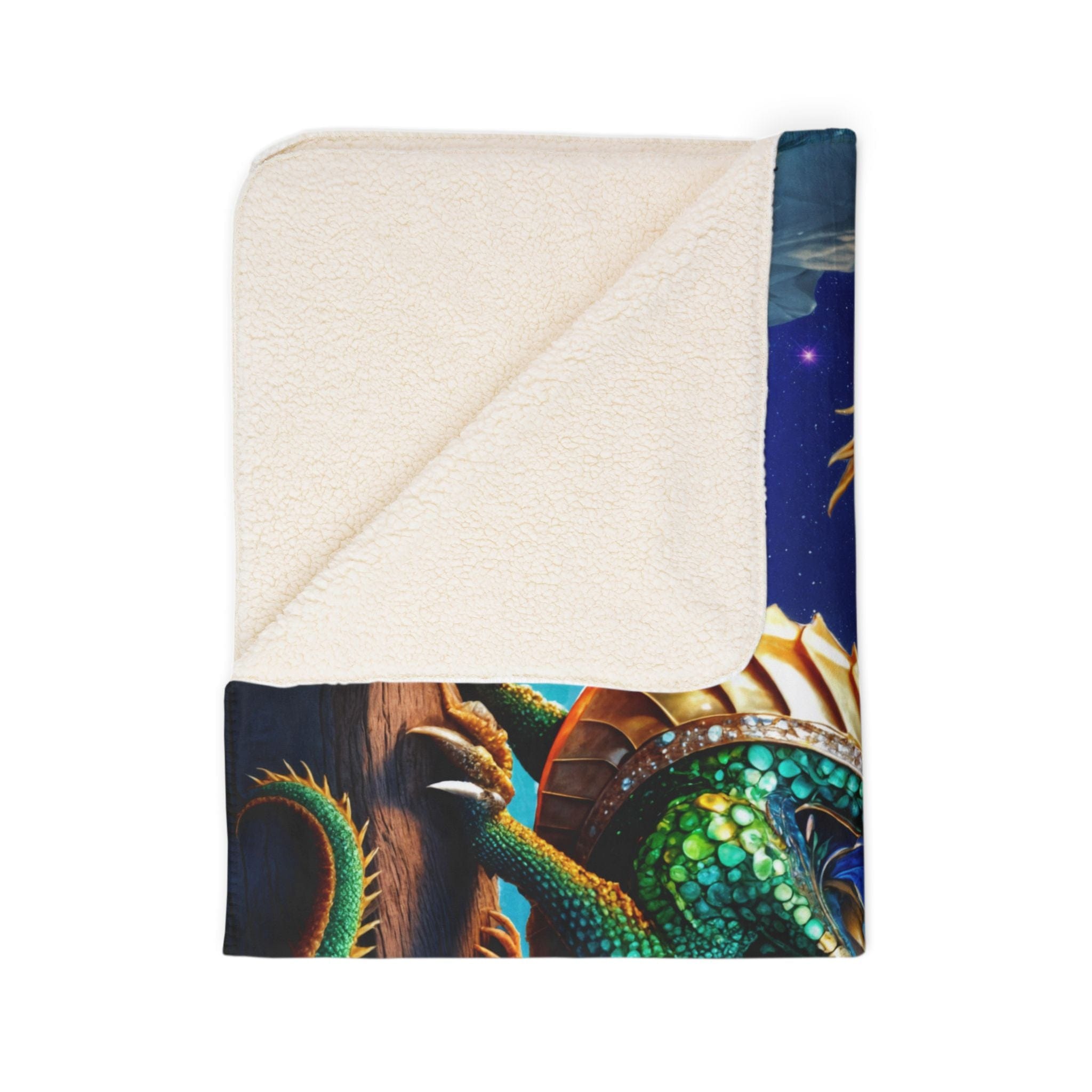 Printify Home Decor 50" × 60" / Beige Gem Moon Dragon - Sherpa Blanket