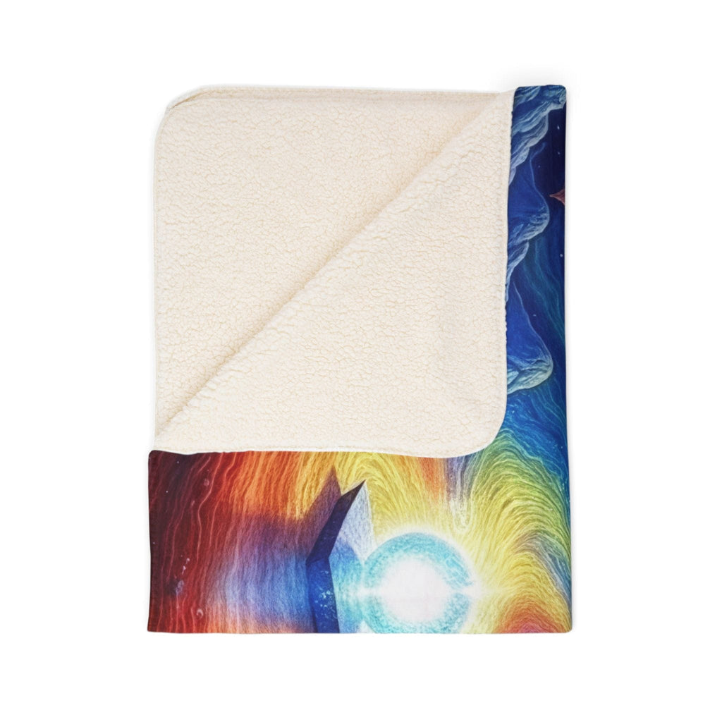 Printify Home Decor 50" × 60" / Beige Prism Planet Light Orb - Sherpa Blanket