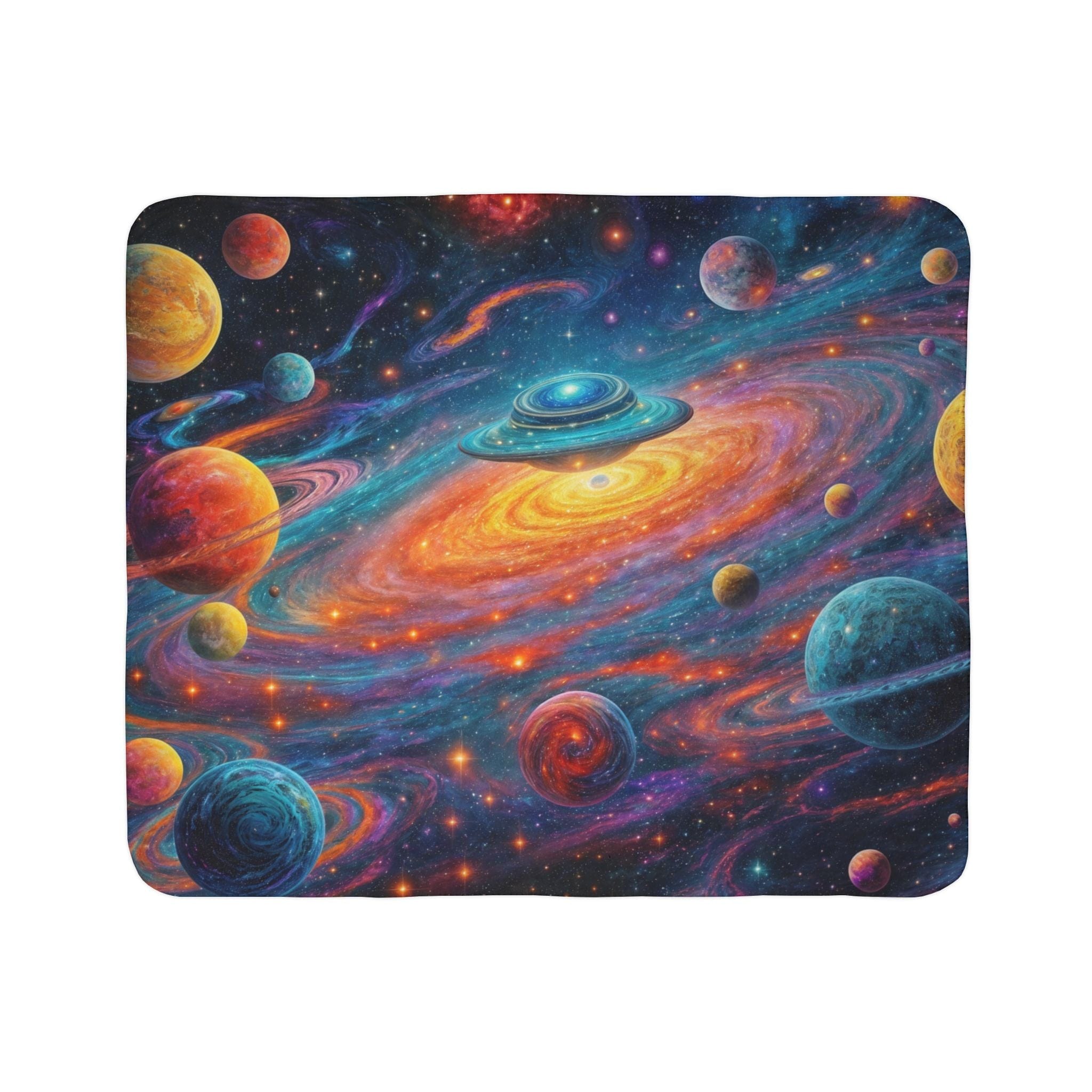 Printify Home Decor 50" × 60" / Grey Mythic Orbit Galaxy - Sherpa Blanket