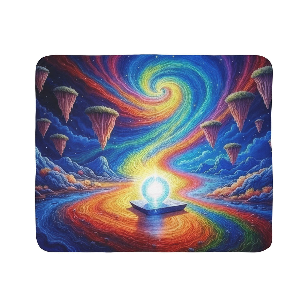 Printify Home Decor 50" × 60" / Grey Prism Planet Light Orb - Sherpa Blanket