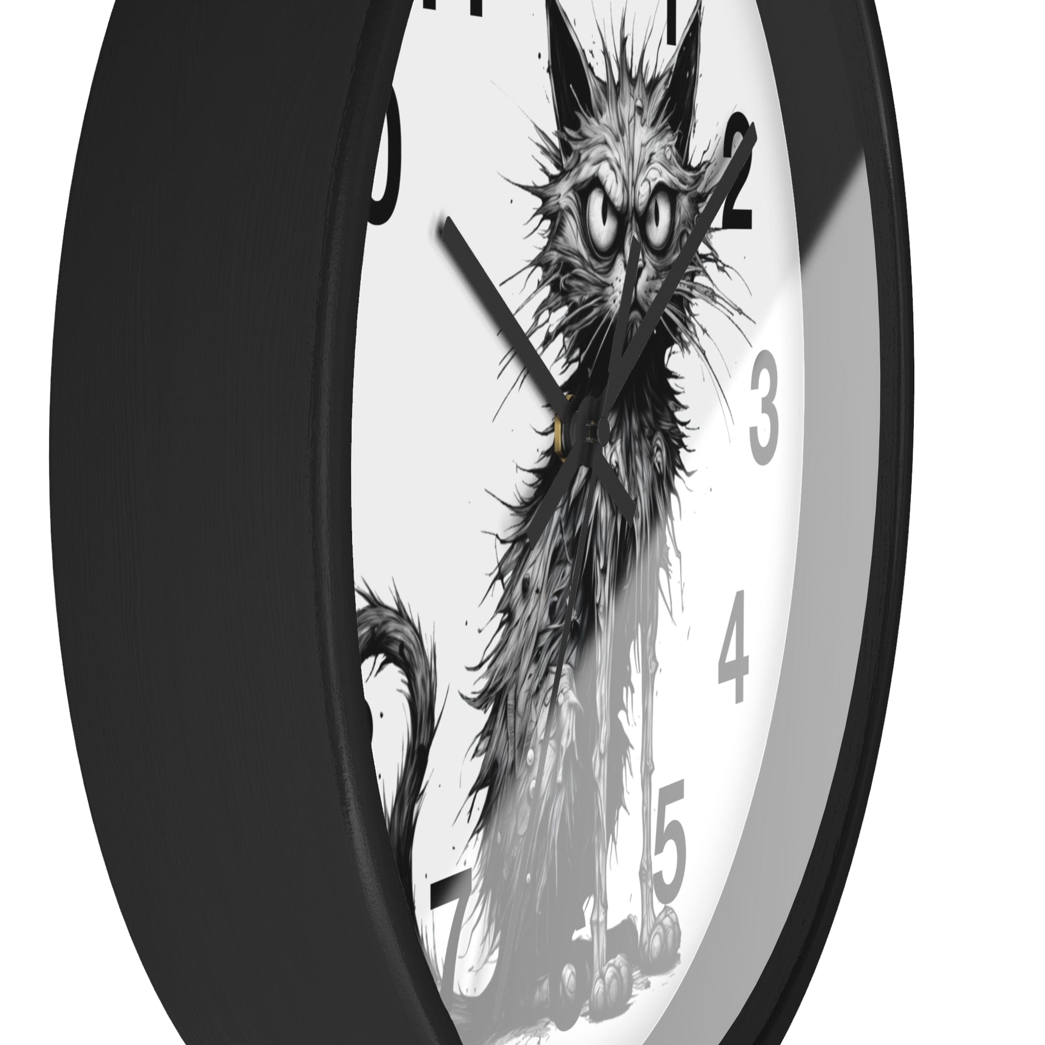 Printify Home Decor Black Base / Black / 10" Cat I'm Fine O'clock - Wall Clock, Whimsical Timepiece, Fun Animal Clock