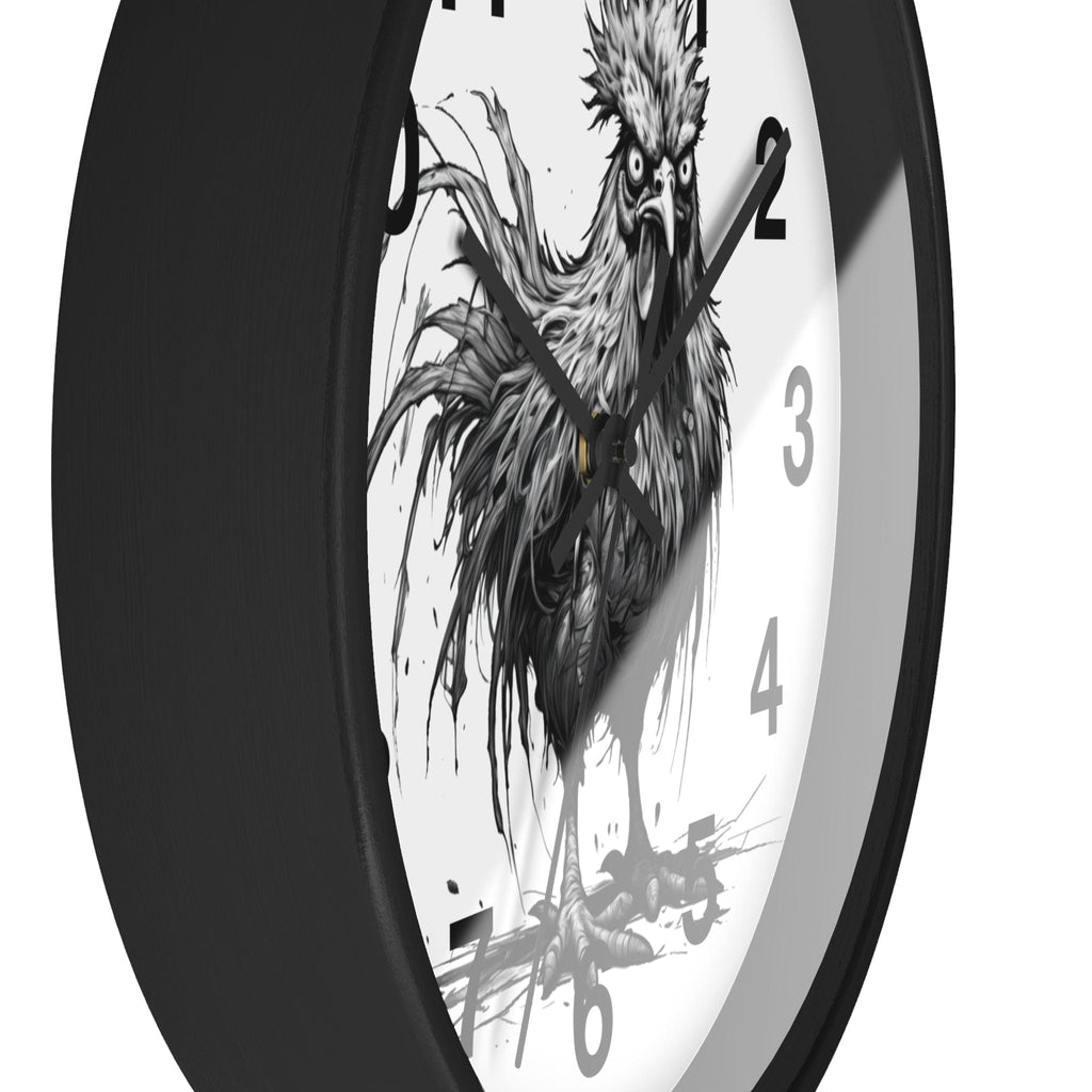 Printify Home Decor Black Base / Black / 10" Chicken I'm Fine Clock - Whimsical Timepiece, Mystery Theme Home Accent, Fun Space Clock