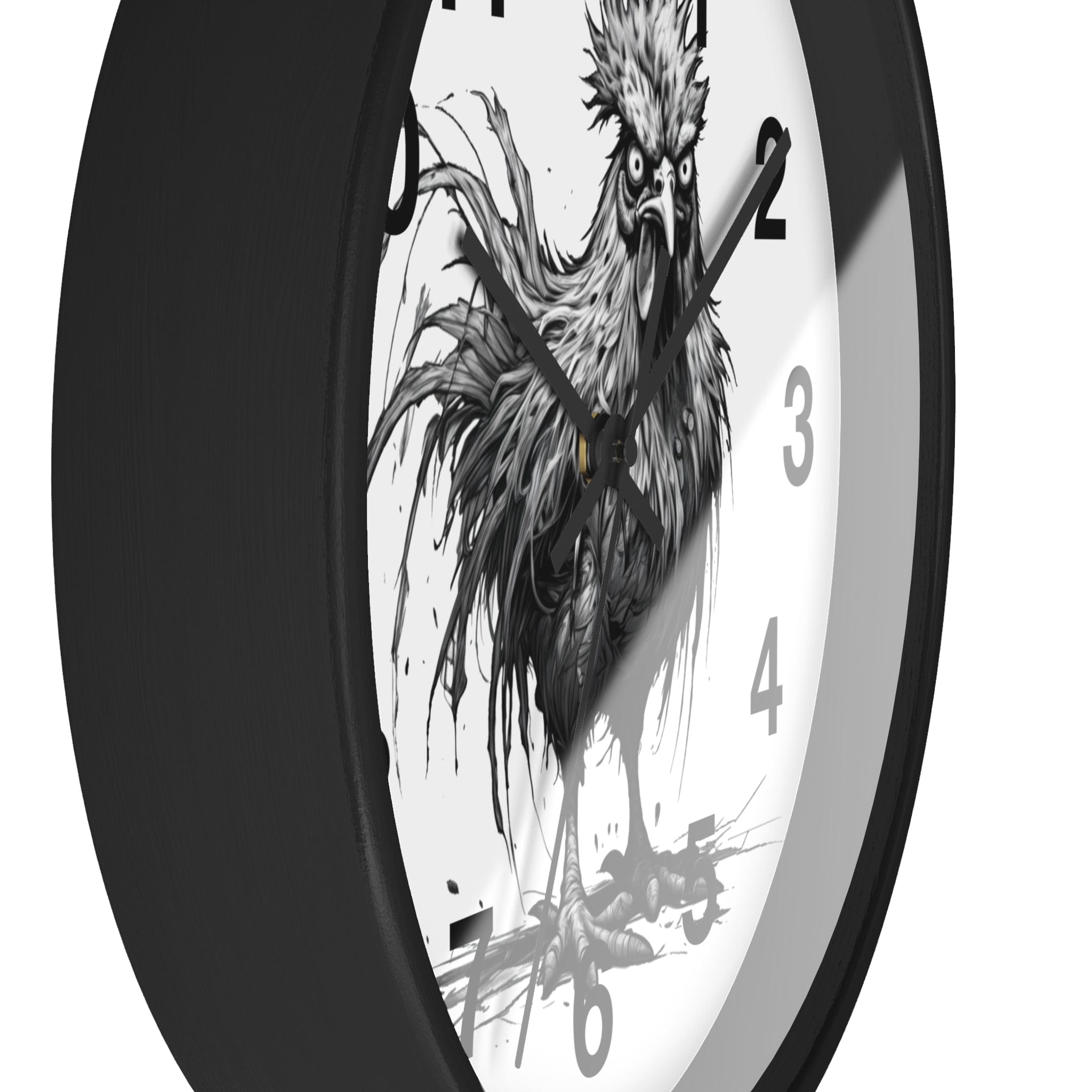 Printify Home Decor Black Base / Black / 10" Chicken I'm Fine Clock - Whimsical Timepiece, Mystery Theme Home Accent, Fun Space Clock