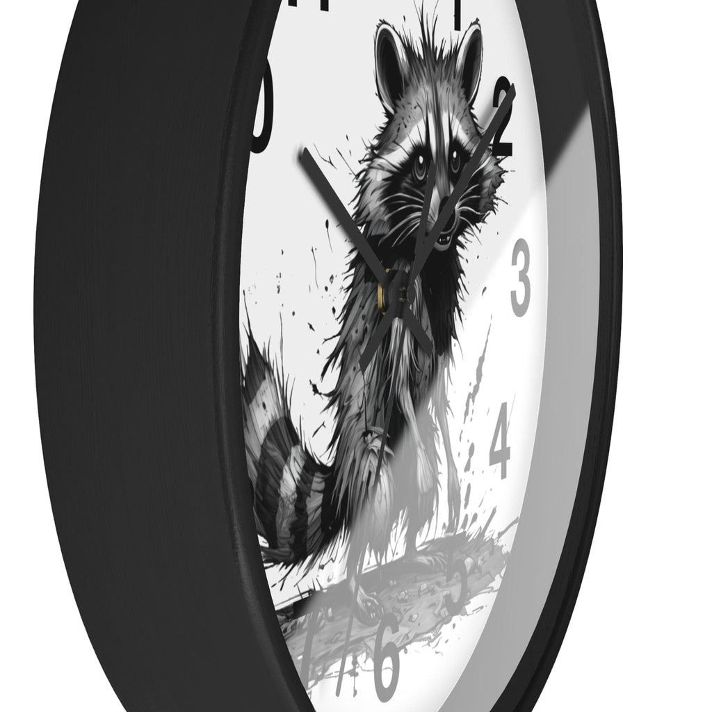 Printify Home Decor Black Base / Black / 10" Raccoon I'm Fine O'clock - Wall Clock, Whimsical Timepiece, Fun Animal Clock