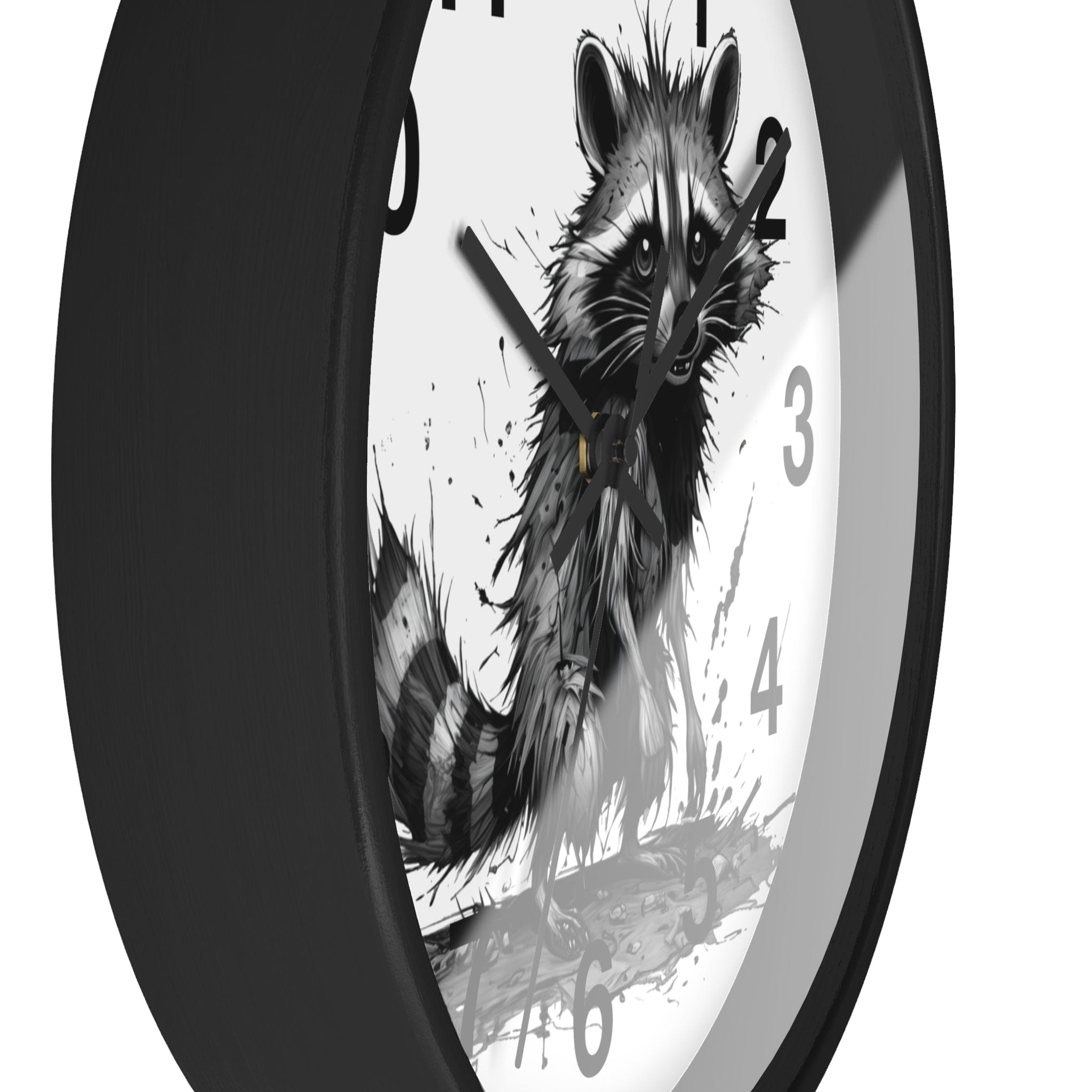 Printify Home Decor Black Base / Black / 10" Raccoon I'm Fine O'clock - Wall Clock, Whimsical Timepiece, Fun Animal Clock