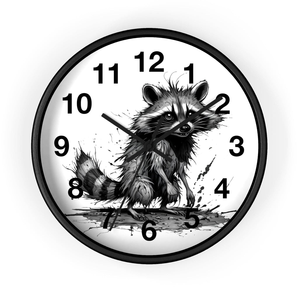 Printify Home Decor Black Base / Black / 10" Raccoon I'm Fine O'clock - Wall Clock, Whimsical Timepiece, Fun Animal Clock
