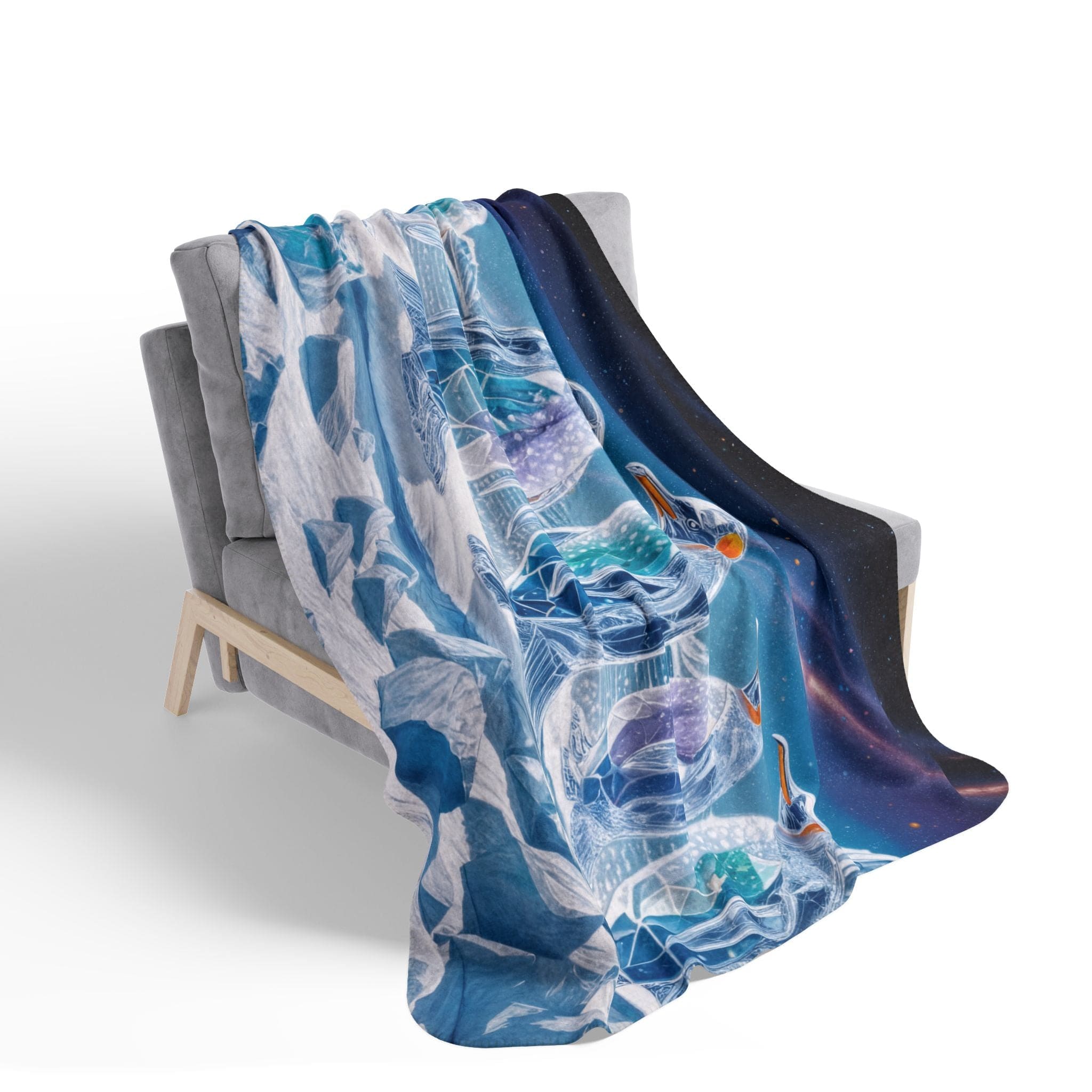 Printify Home Decor Crystal Penguins - Sherpa Blanket