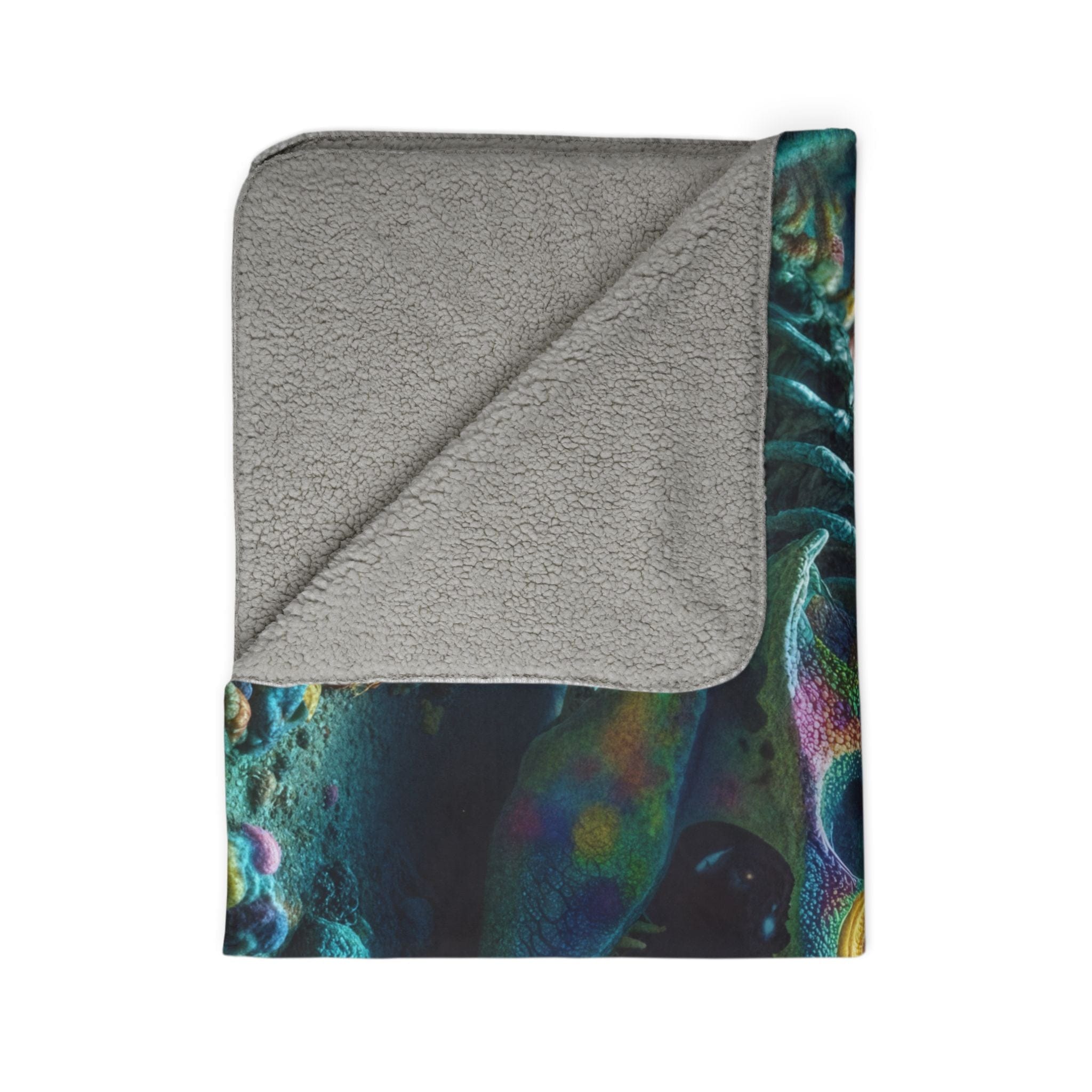 Printify Home Decor Dragon Bones Underwater - Sherpa Blanket