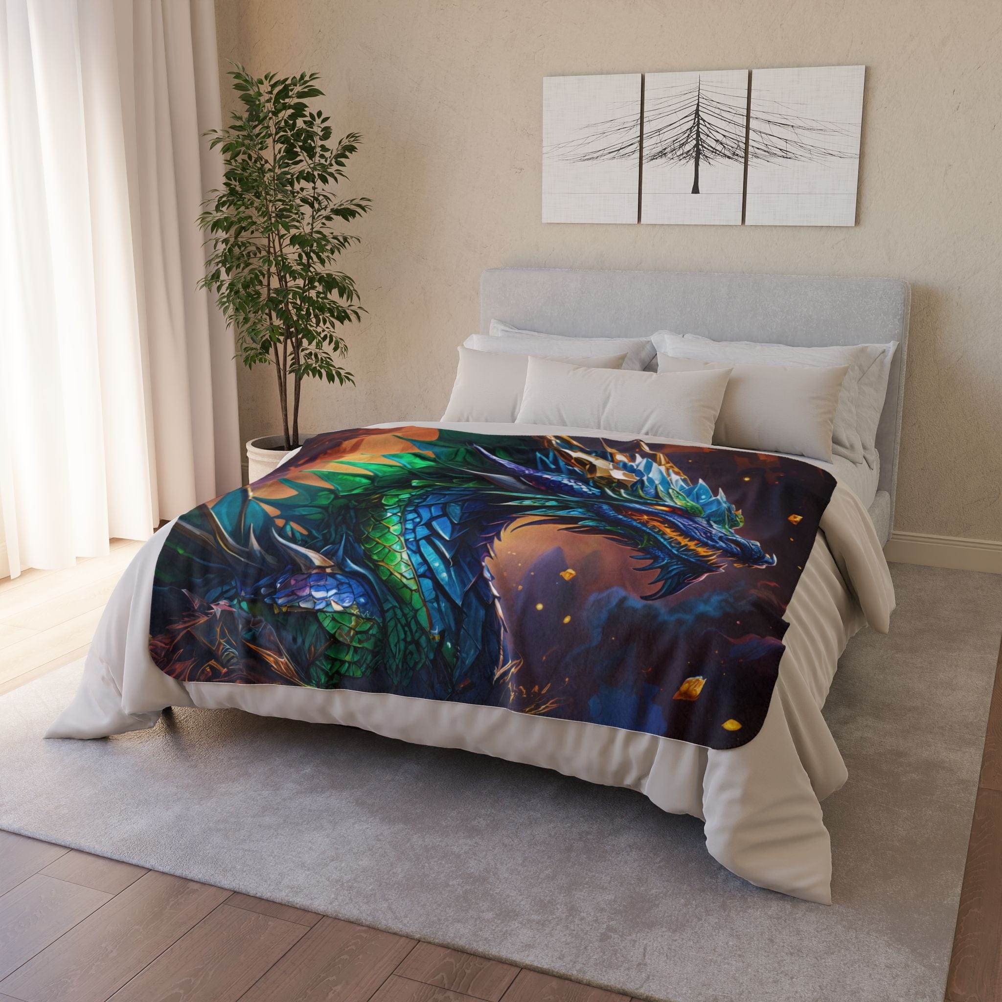 Printify Home Decor Gem Cave Dragon - Sherpa Blanket