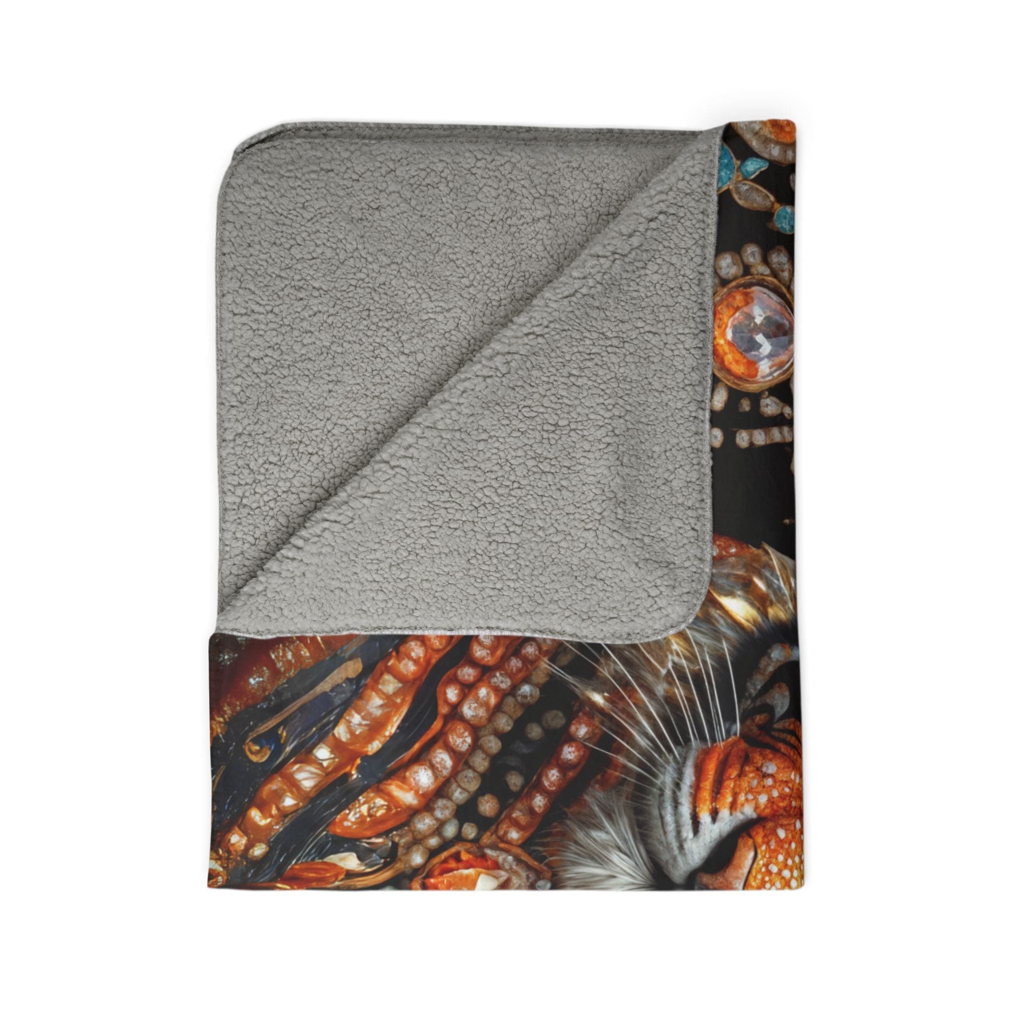 Printify Home Decor Gem Flower Tiger - Sherpa Blanket