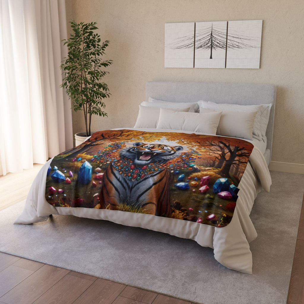 Printify Home Decor Gem Forest Tiger - Sherpa Blanket