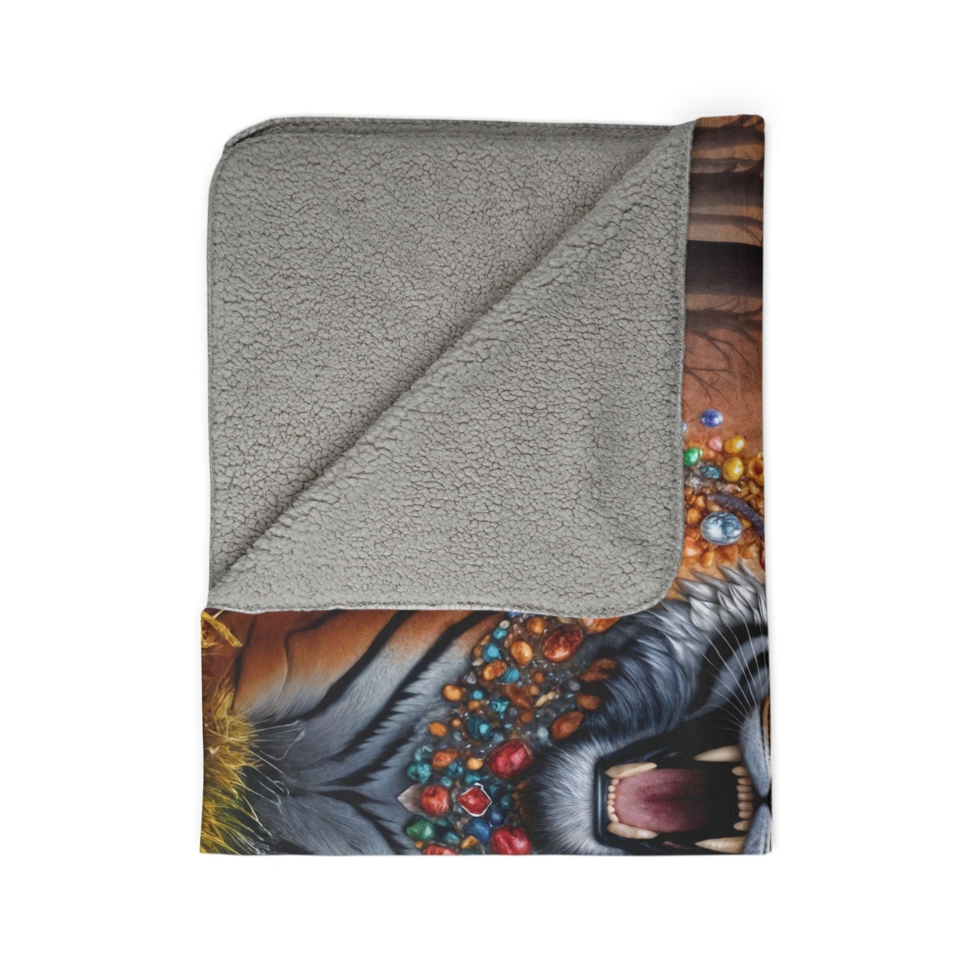 Printify Home Decor Gem Forest Tiger - Sherpa Blanket