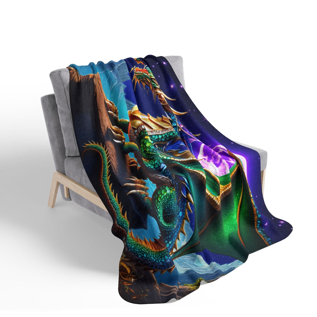 Printify Home Decor Gem Moon Dragon - Sherpa Blanket