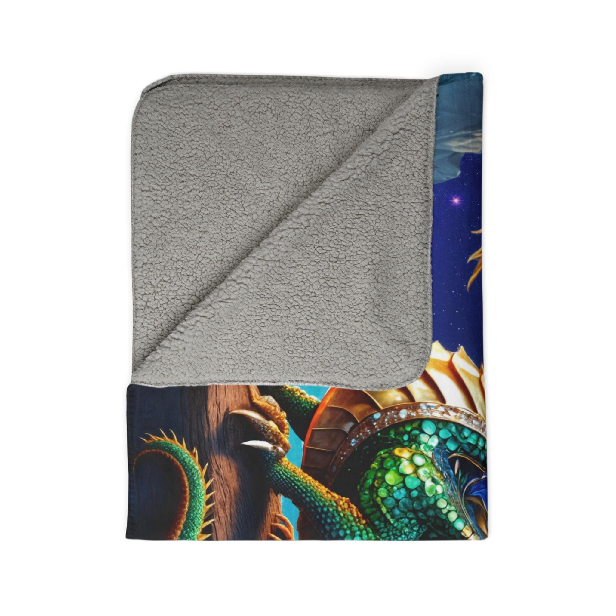Printify Home Decor Gem Moon Dragon - Sherpa Blanket