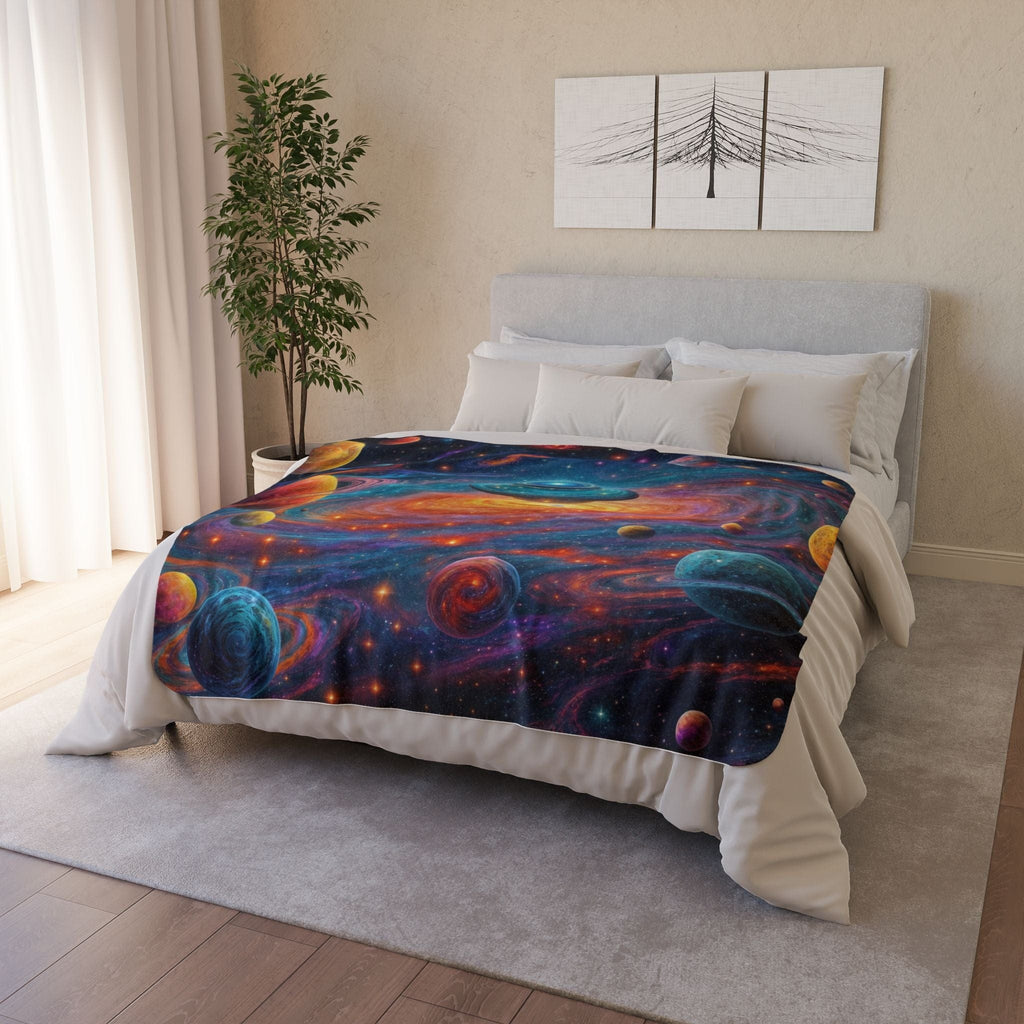 Printify Home Decor Mythic Orbit Galaxy - Sherpa Blanket