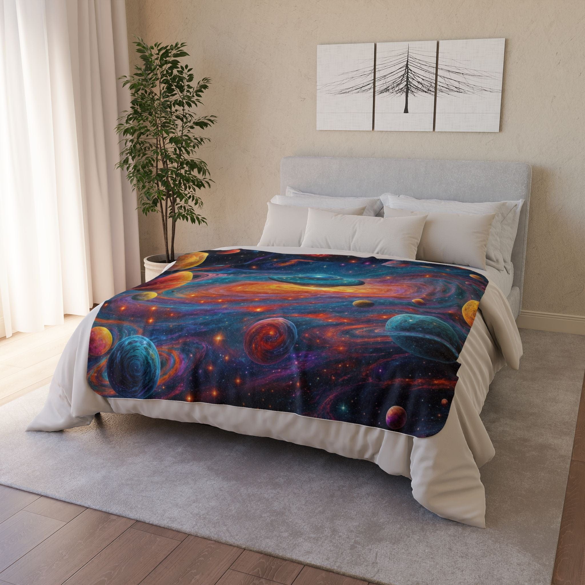 Printify Home Decor Mythic Orbit Galaxy - Sherpa Blanket