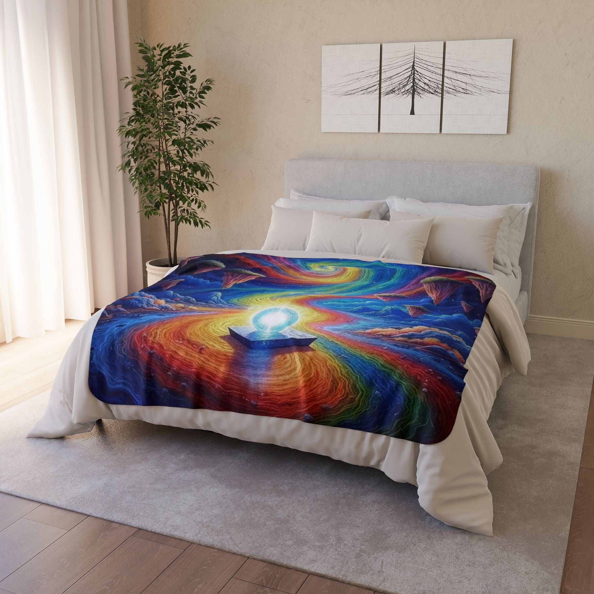 Printify Home Decor Prism Planet Light Orb - Sherpa Blanket