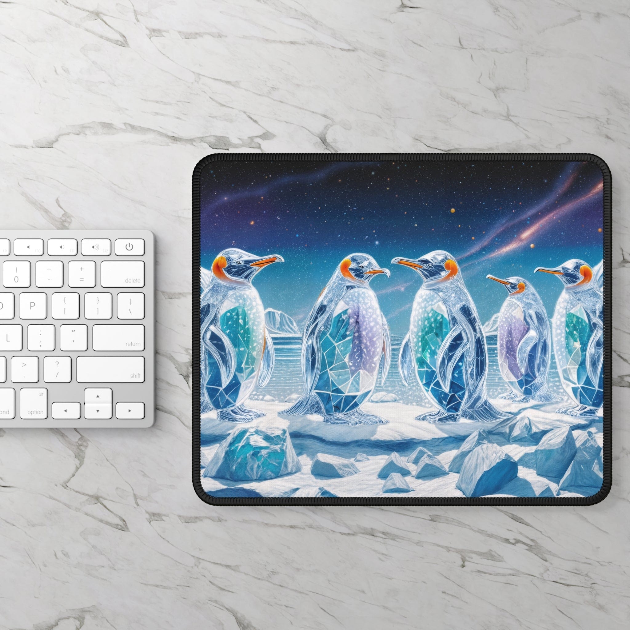 Printify Home Decor Rectangle / 9" × 7" Crystal Penguins - Desk Mat Mouse Pad Gamer Gift Office Decor