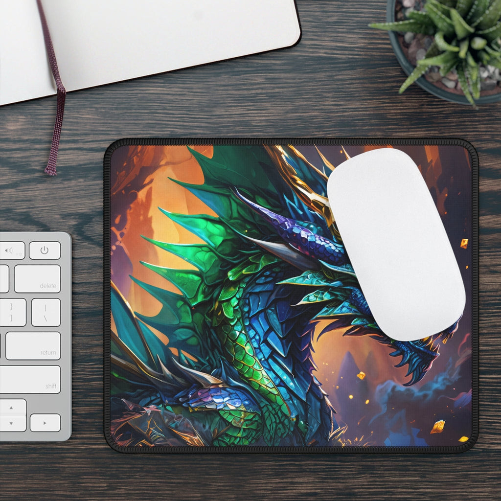 Printify Home Decor Rectangle / 9" × 7" Gem Dragon - Desk Mat Mouse Pad Gamer Gift Office Decor