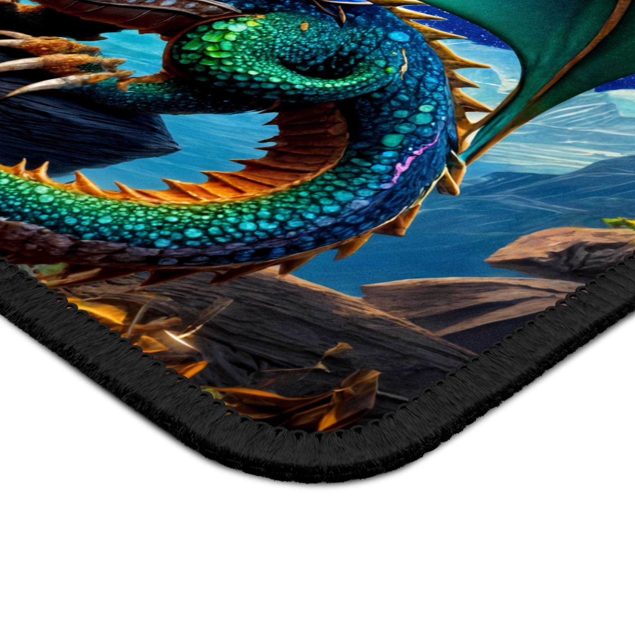 Printify Home Decor Rectangle / 9" × 7" Gem Moon Dragon - Desk Mat Mouse Pad Gamer Gift Office Decor