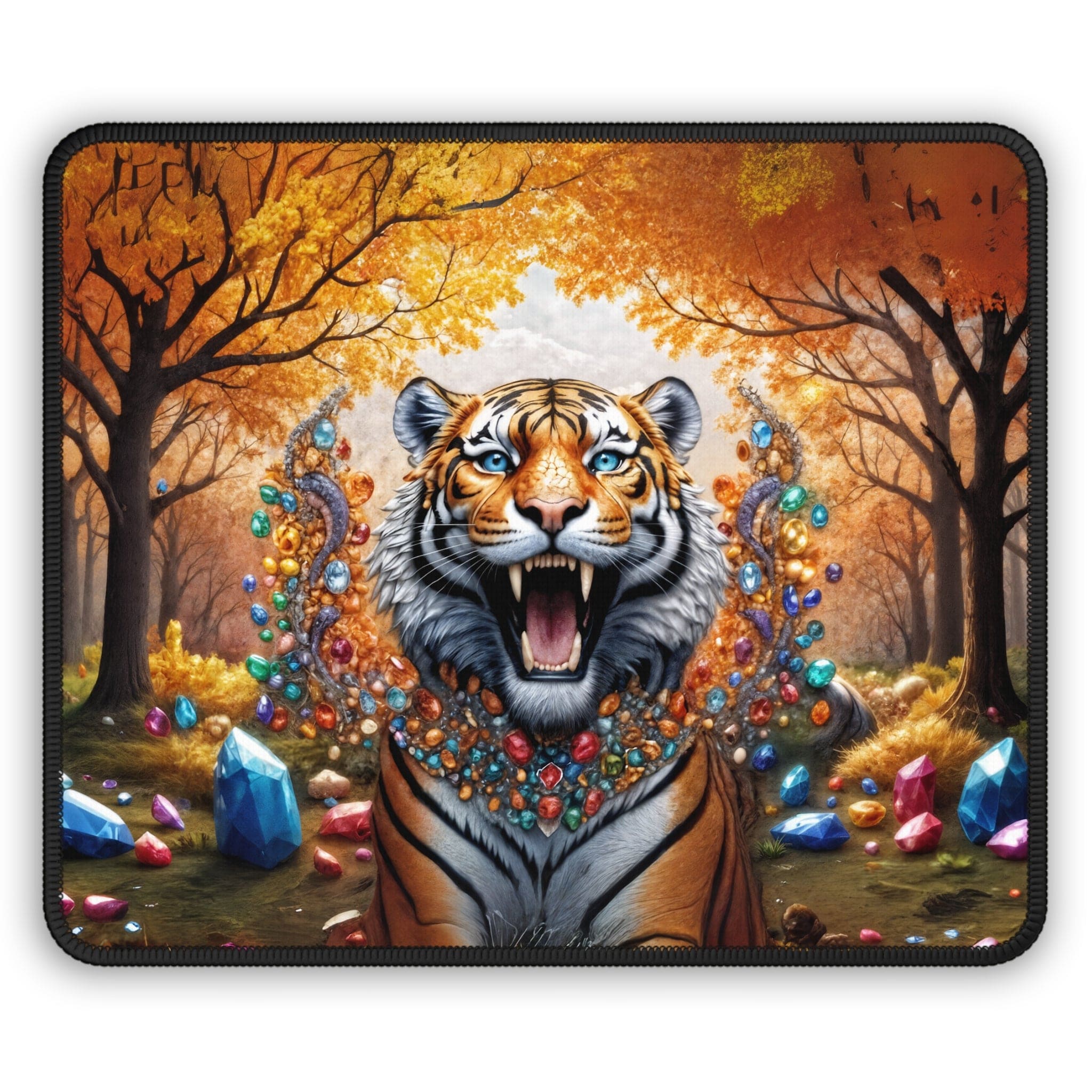 Printify Home Decor Rectangle / 9" × 7" Gem Tiger - Desk Mat Mouse Pad Gamer Gift Office Decor