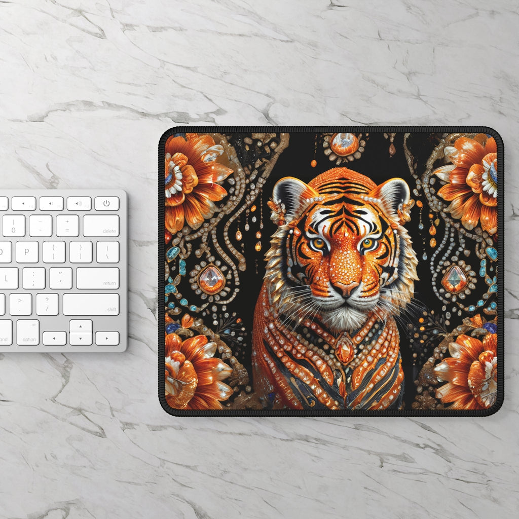 Printify Home Decor Rectangle / 9" × 7" King Tiger - Desk Mat Mouse Pad Gamer Gift Office Decor