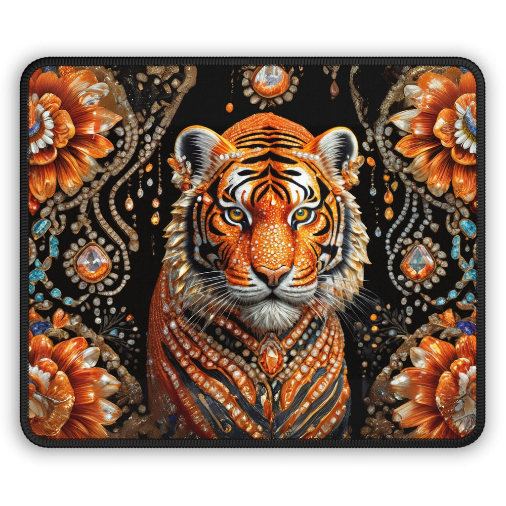 Printify Home Decor Rectangle / 9" × 7" King Tiger - Desk Mat Mouse Pad Gamer Gift Office Decor