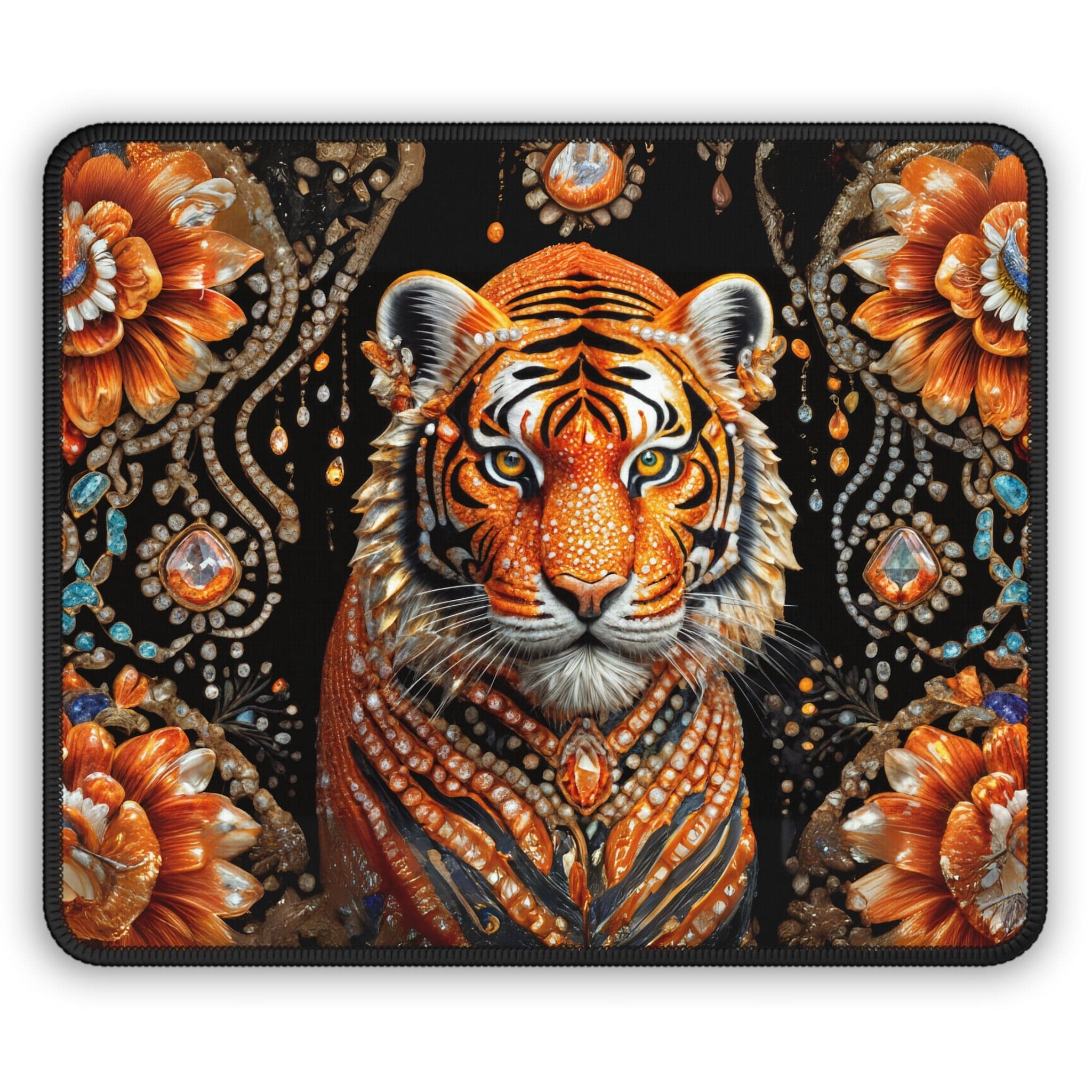 Printify Home Decor Rectangle / 9" × 7" King Tiger - Desk Mat Mouse Pad Gamer Gift Office Decor
