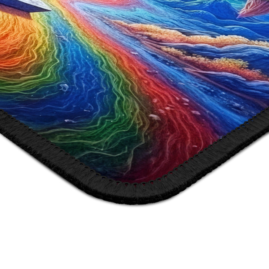 Printify Home Decor Rectangle / 9" × 7" Prism Planet Light Orb - Desk Mat Mouse Pad Gamer Gift Office Decor