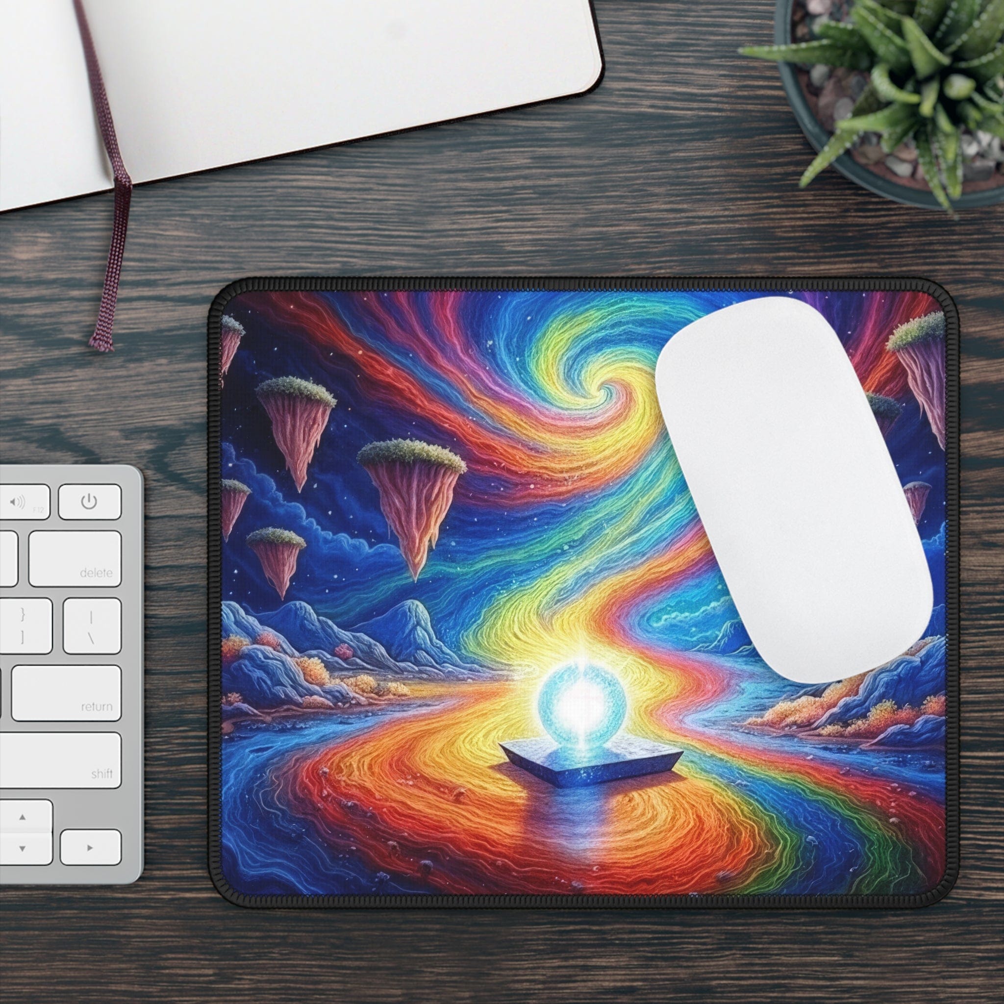 Printify Home Decor Rectangle / 9" × 7" Prism Planet Light Orb - Desk Mat Mouse Pad Gamer Gift Office Decor
