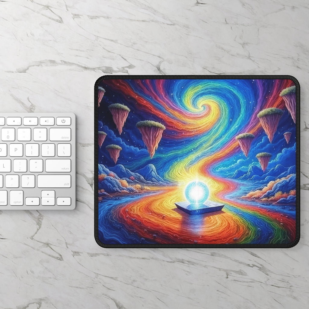 Printify Home Decor Rectangle / 9" × 7" Prism Planet Light Orb - Desk Mat Mouse Pad Gamer Gift Office Decor