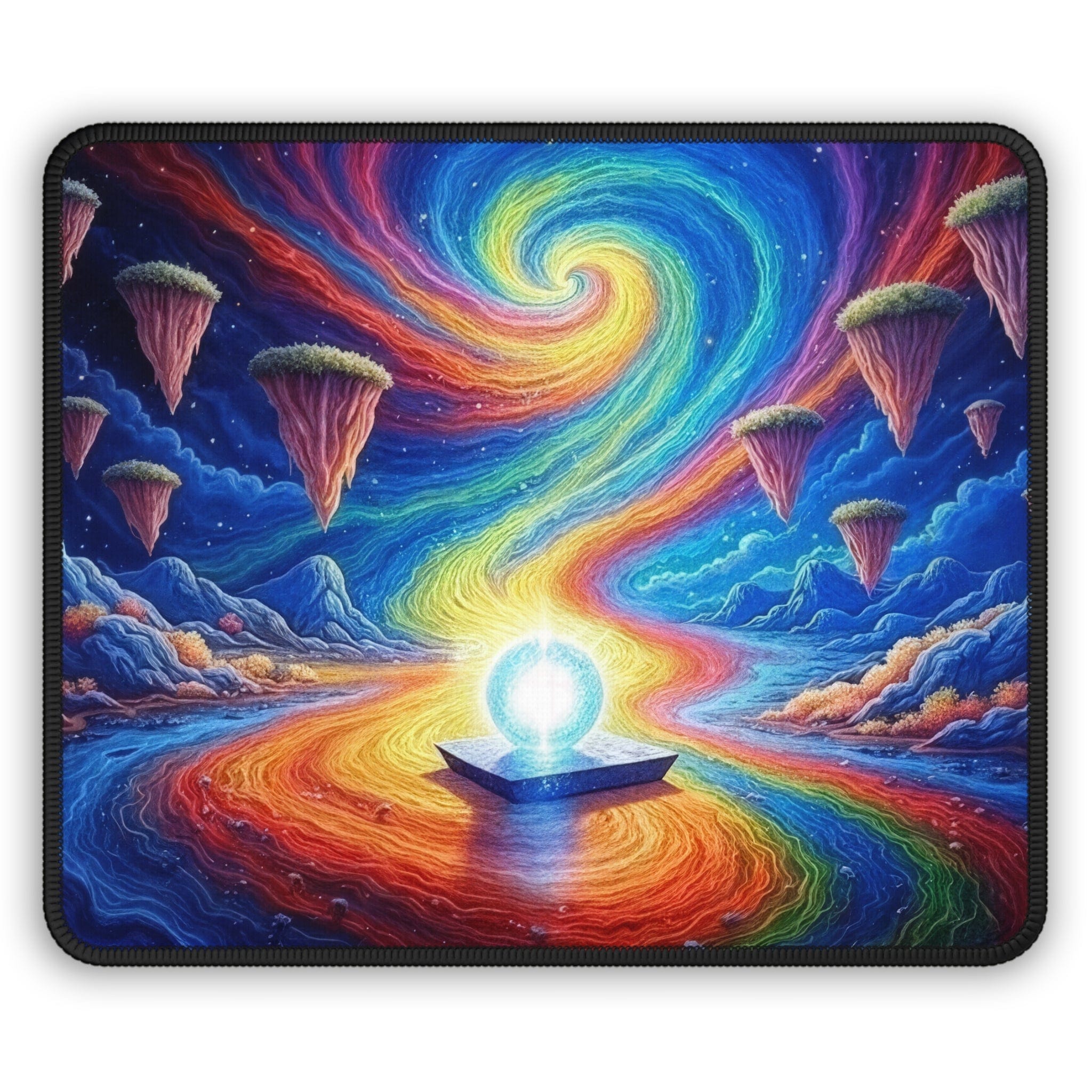 Printify Home Decor Rectangle / 9" × 7" Prism Planet Light Orb - Desk Mat Mouse Pad Gamer Gift Office Decor