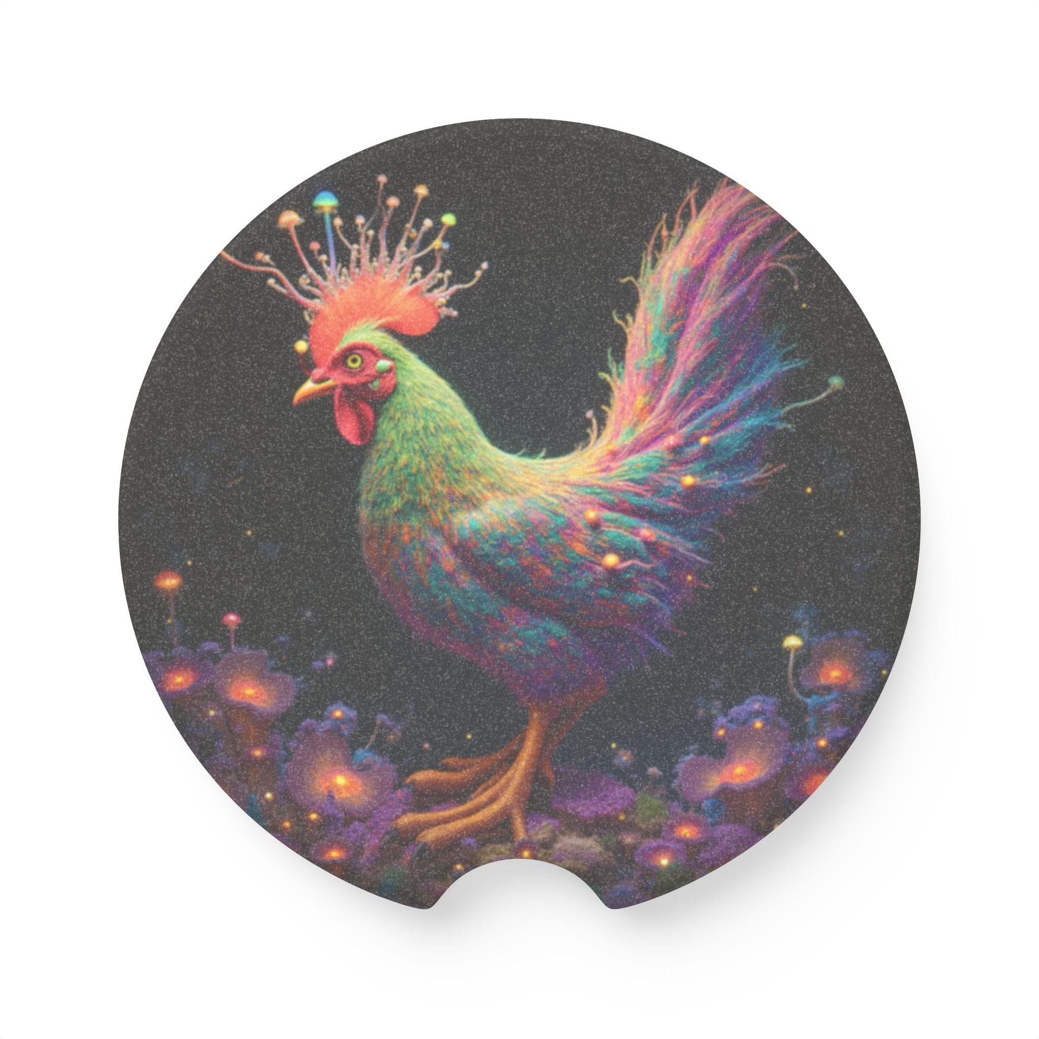 Printify Home Decor Rooster Soapstone Car Coaster: Vibrant Automotive Decor