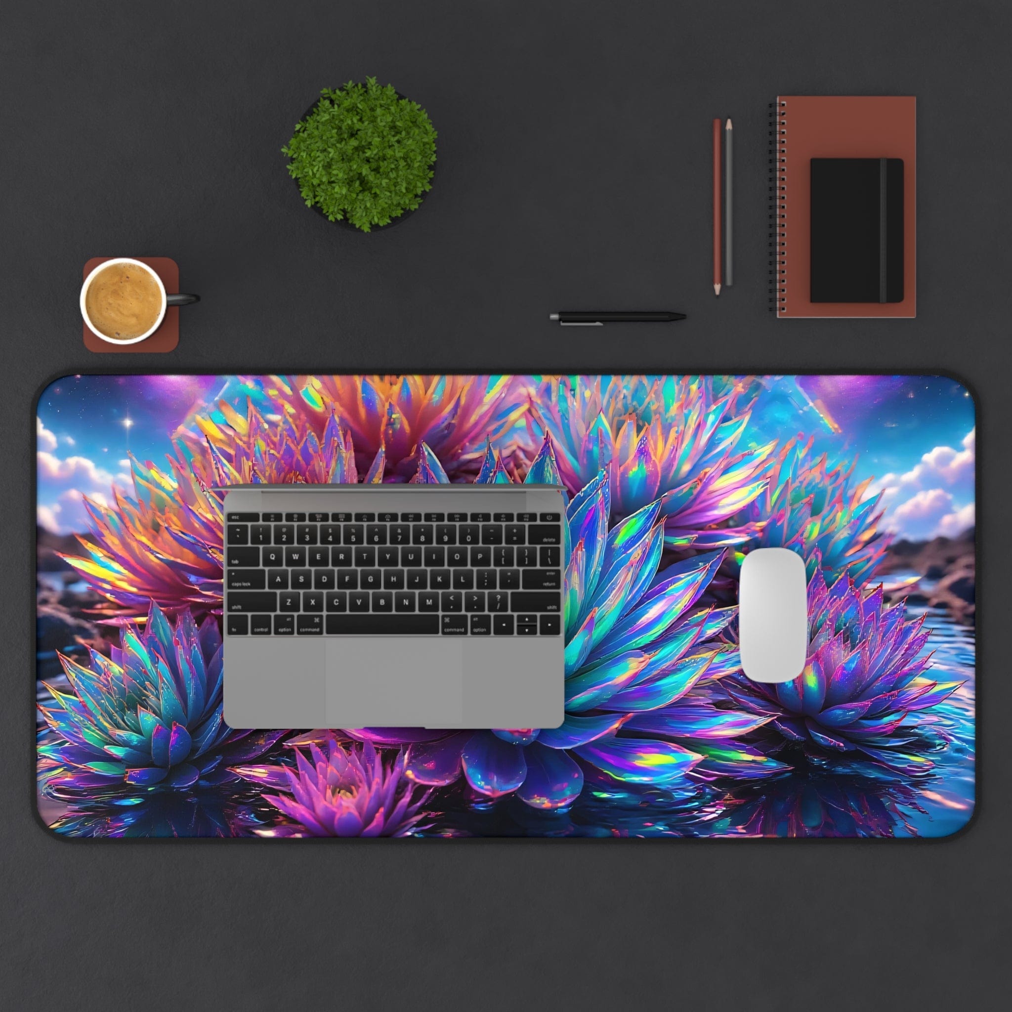 Printify Home Decor Vibrant Floral Desk Mat for Home Office, Gamer Mouse Pad, Colorful Workspace Decor, Eco-Friendly Gift, Office Accessories