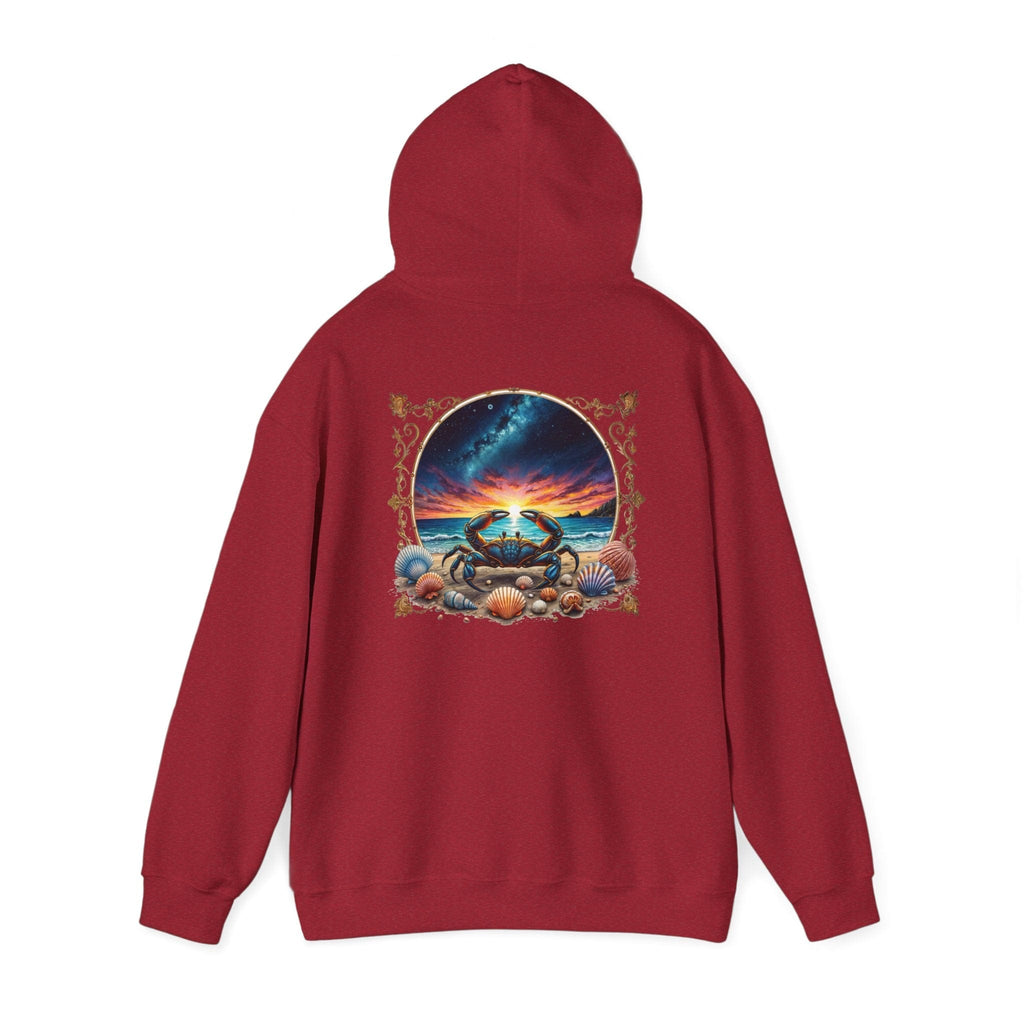 Printify Hoodie S / Antique Cherry Red Cancer Zodiac & Astrology - Heavyweight Hoodie (Print On Back)