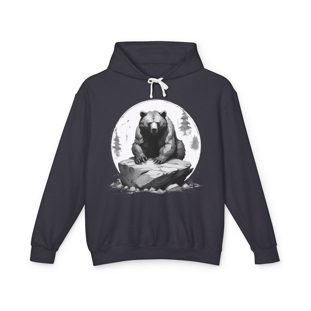 Printify Hoodie S / Black Bear Wild Motivation - Lightweight Hoodie